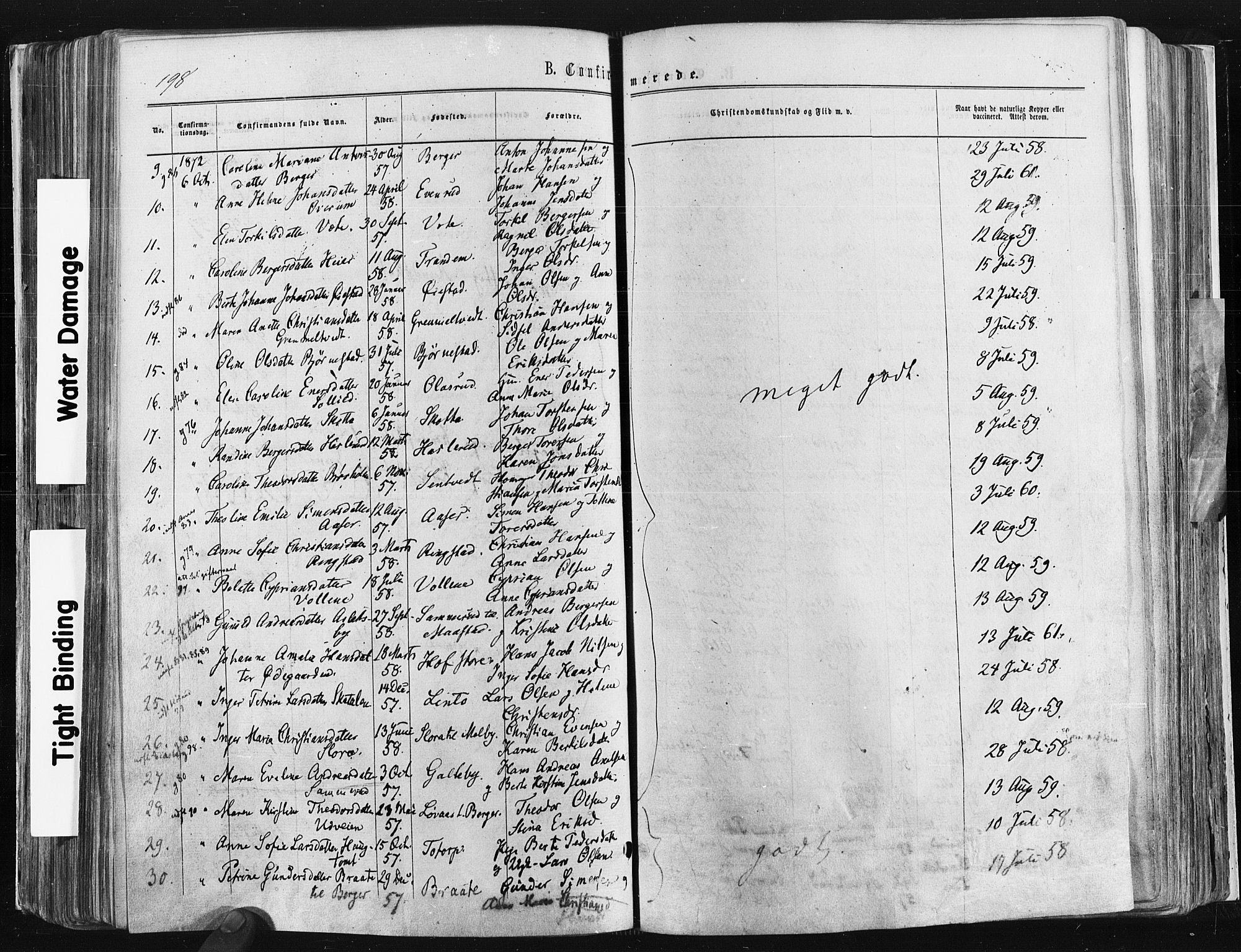 Trøgstad prestekontor Kirkebøker, AV/SAO-A-10925/F/Fa/L0009: Parish register (official) no. I 9, 1865-1877, p. 198