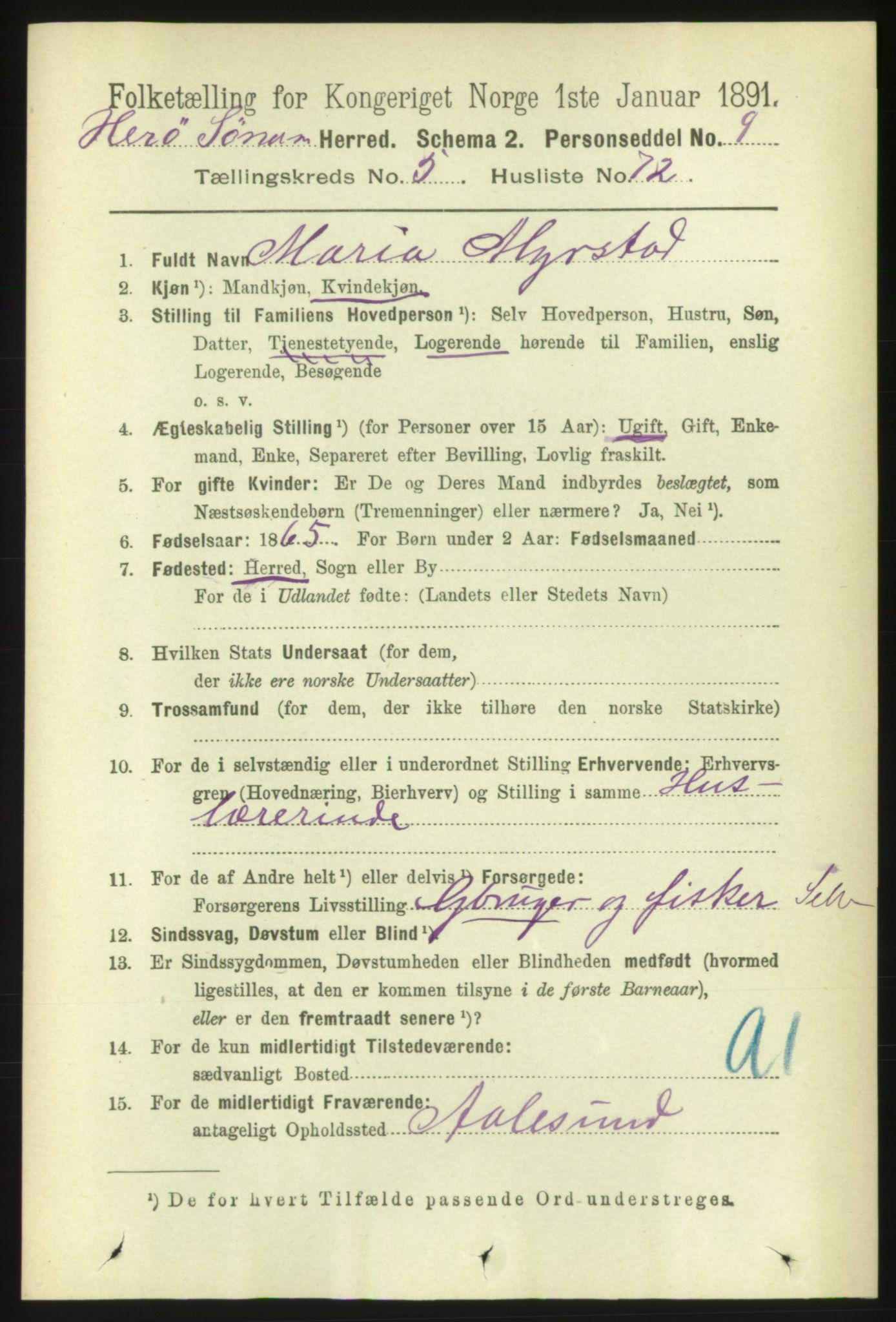 RA, 1891 census for 1515 Herøy, 1891, p. 2353