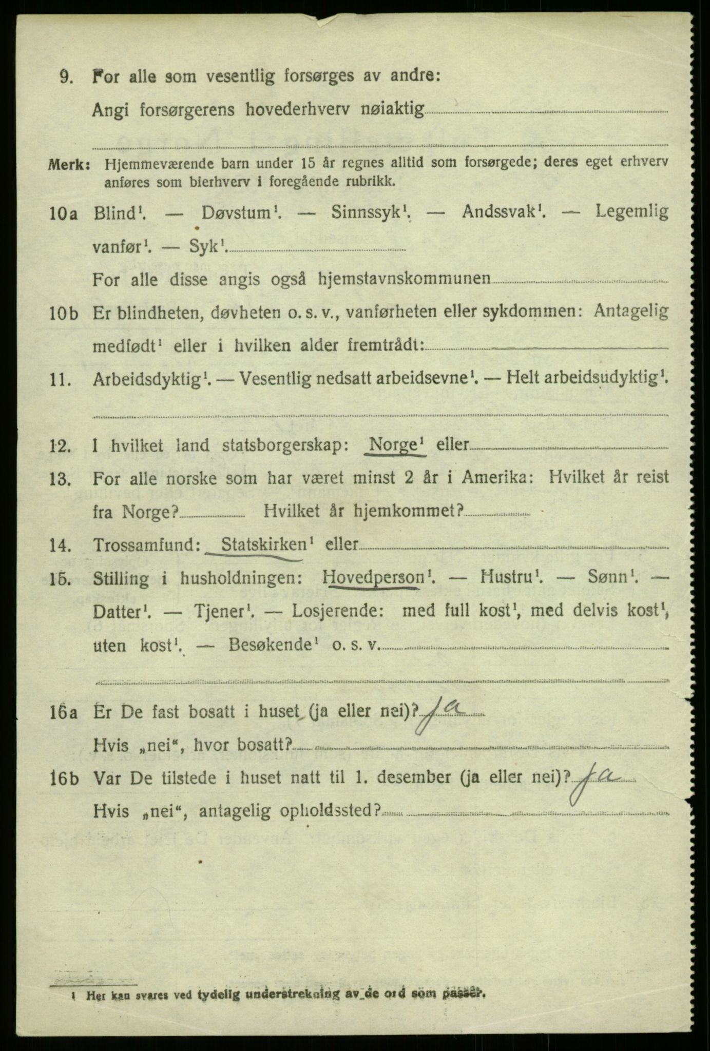SAB, 1920 census for Haus, 1920, p. 4678