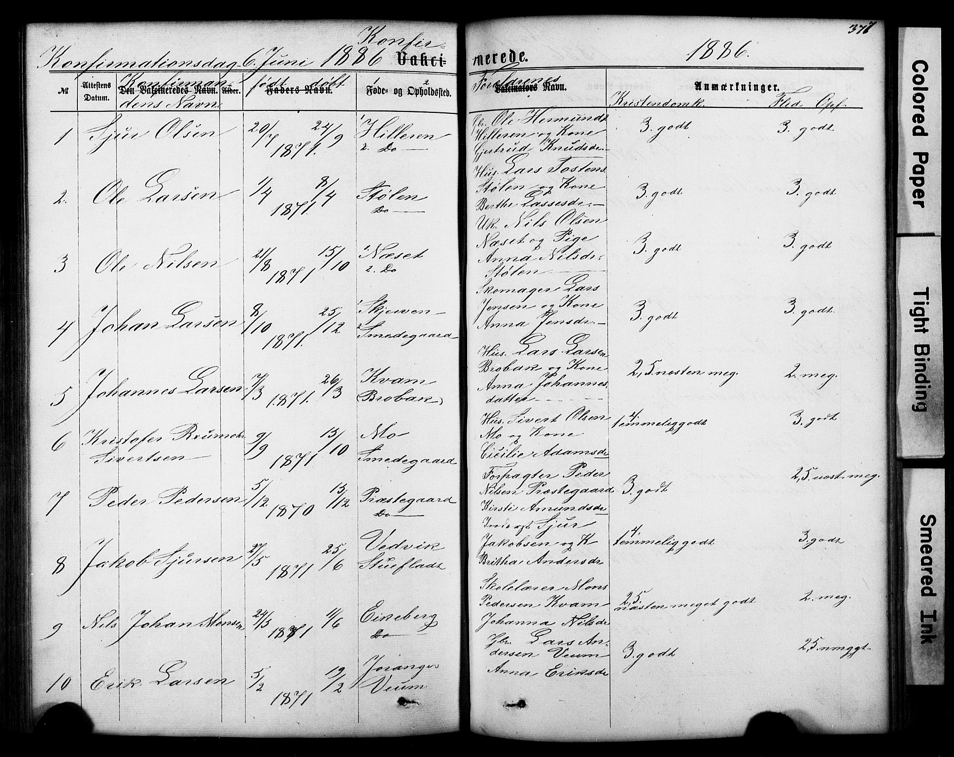 Hafslo sokneprestembete, SAB/A-80301/H/Hab/Haba/L0001: Parish register (copy) no. A 1, 1866-1908, p. 377