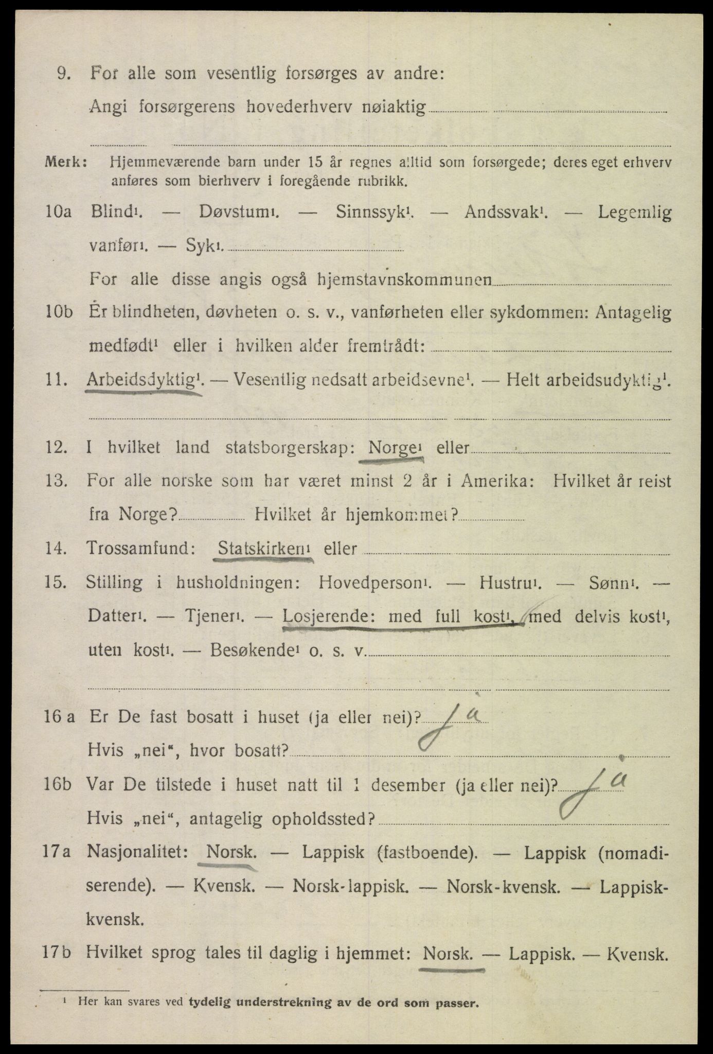 SAT, 1920 census for Lødingen, 1920, p. 4562