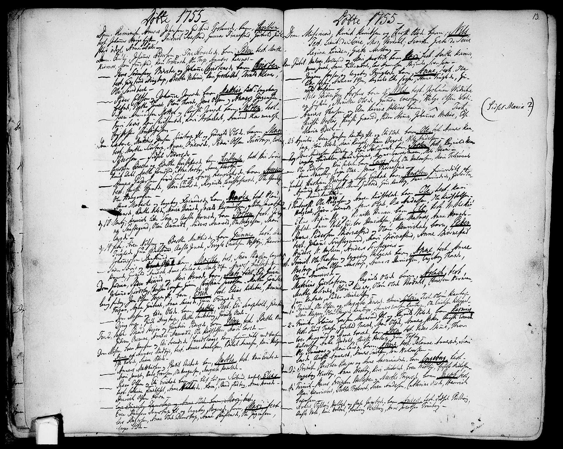 Rakkestad prestekontor Kirkebøker, SAO/A-2008/F/Fa/L0003: Parish register (official) no. I 3, 1752-1777, p. 13