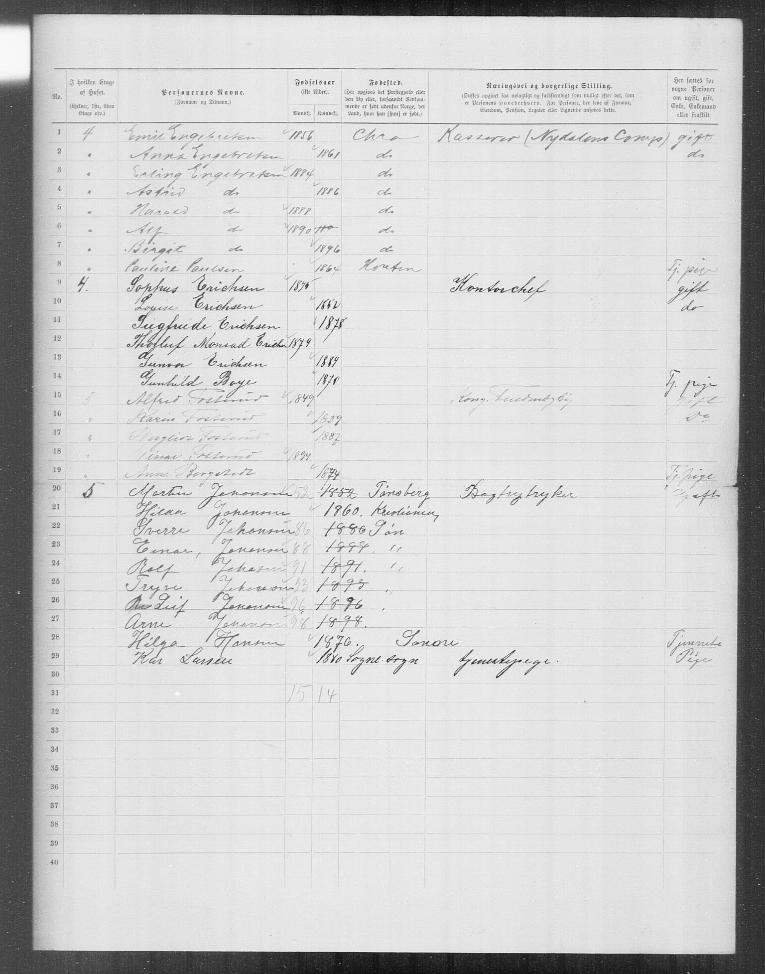 OBA, Municipal Census 1899 for Kristiania, 1899, p. 12899