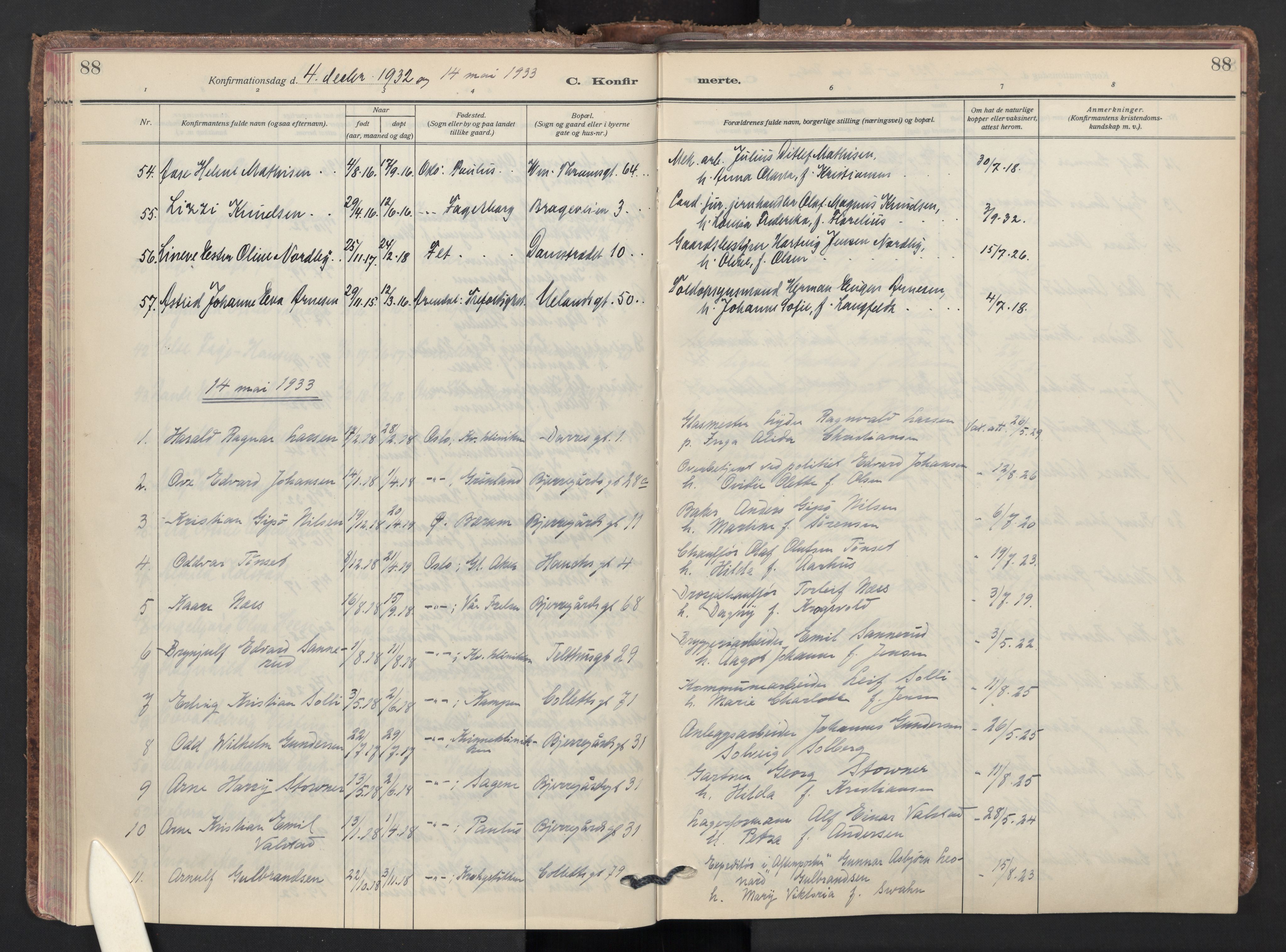 Gamle Aker prestekontor Kirkebøker, AV/SAO-A-10617a/F/L0019: Parish register (official) no. 19, 1925-1954, p. 88