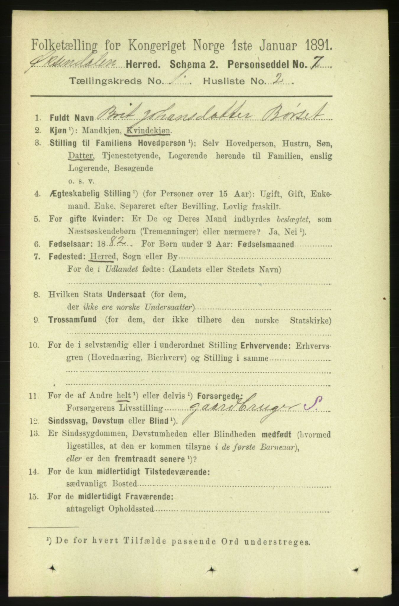 RA, 1891 census for 1561 Øksendal, 1891, p. 56