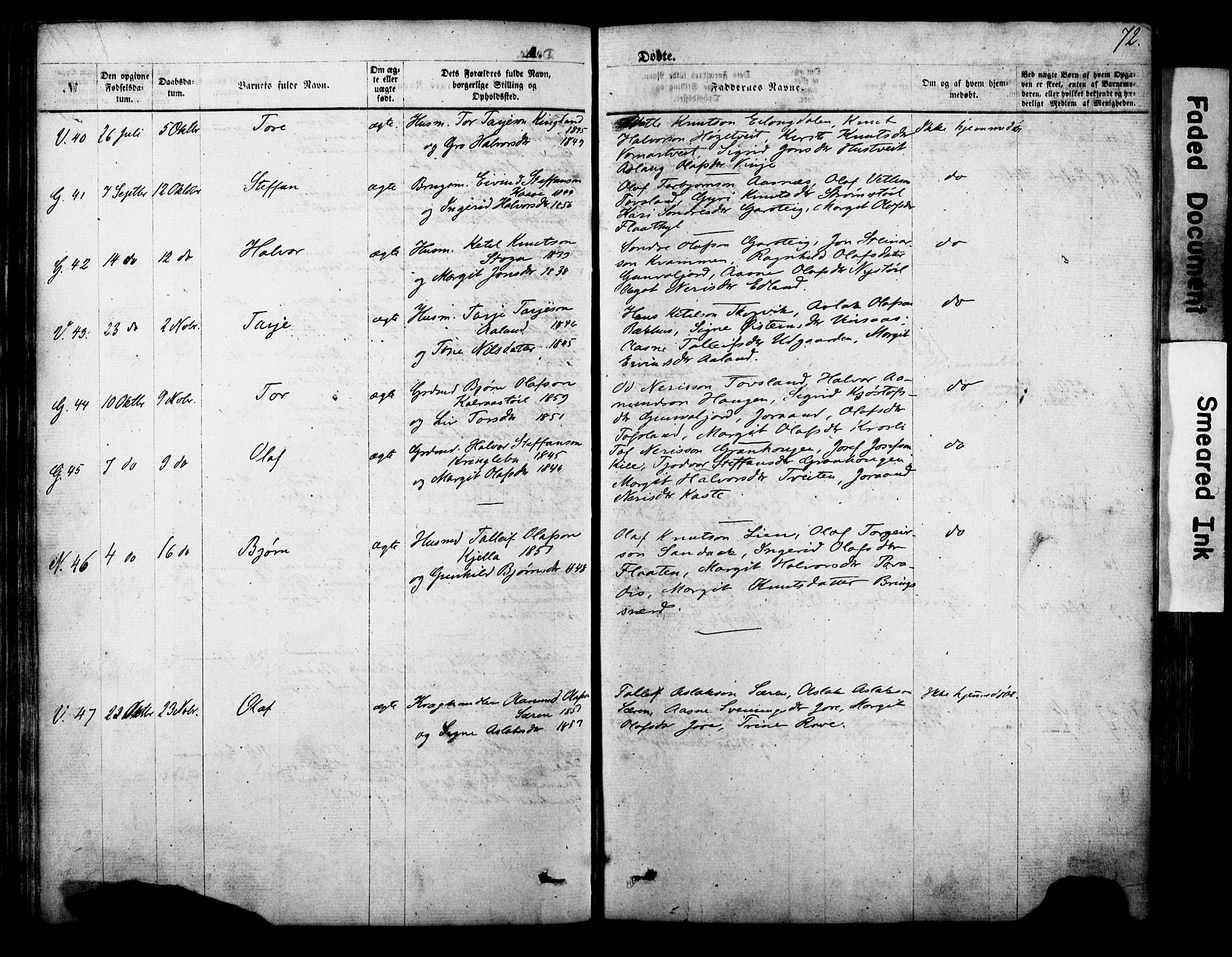 Vinje kirkebøker, SAKO/A-312/F/Fa/L0005: Parish register (official) no. I 5, 1870-1886, p. 72