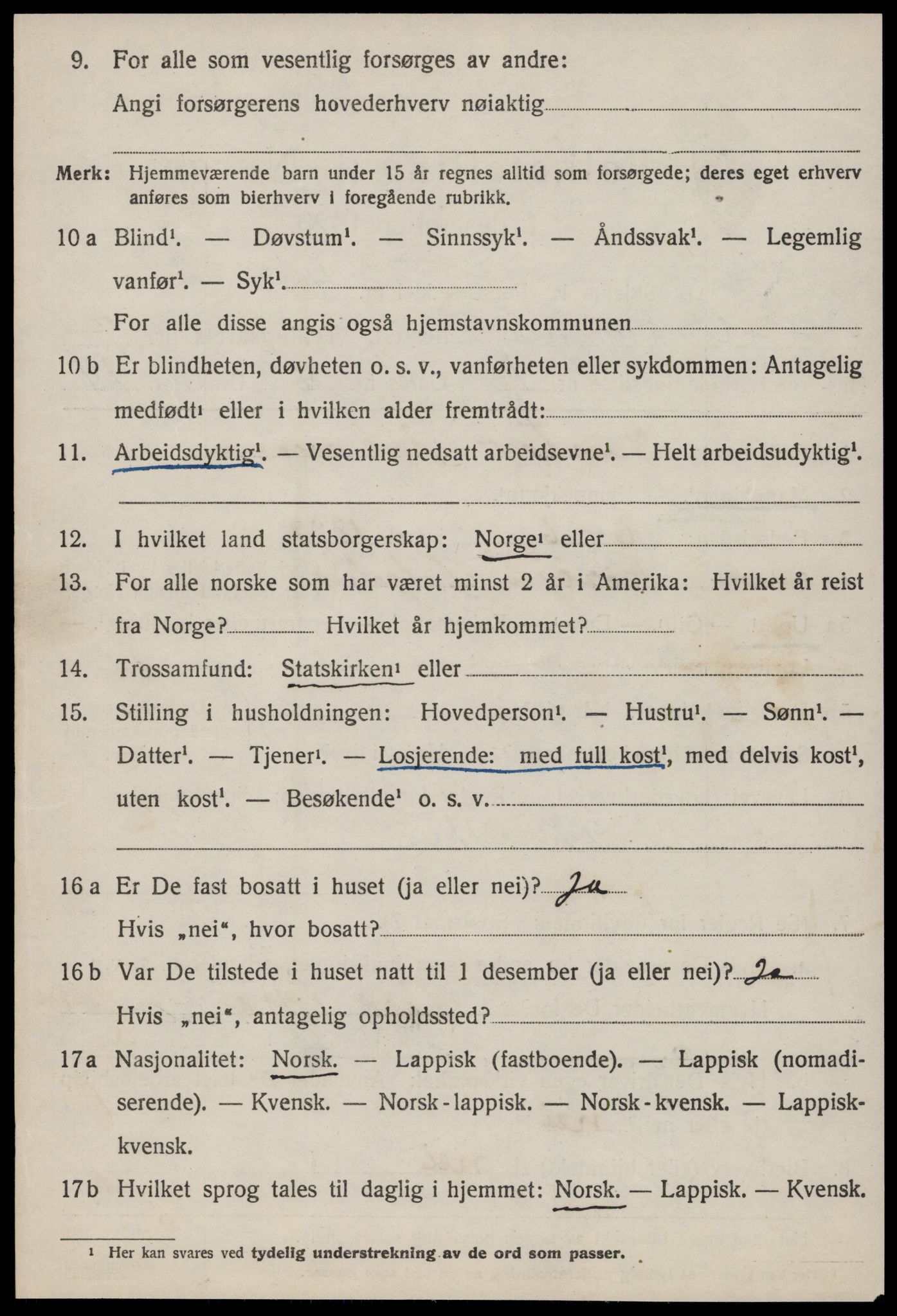 SAT, 1920 census for Orkanger, 1920, p. 3488