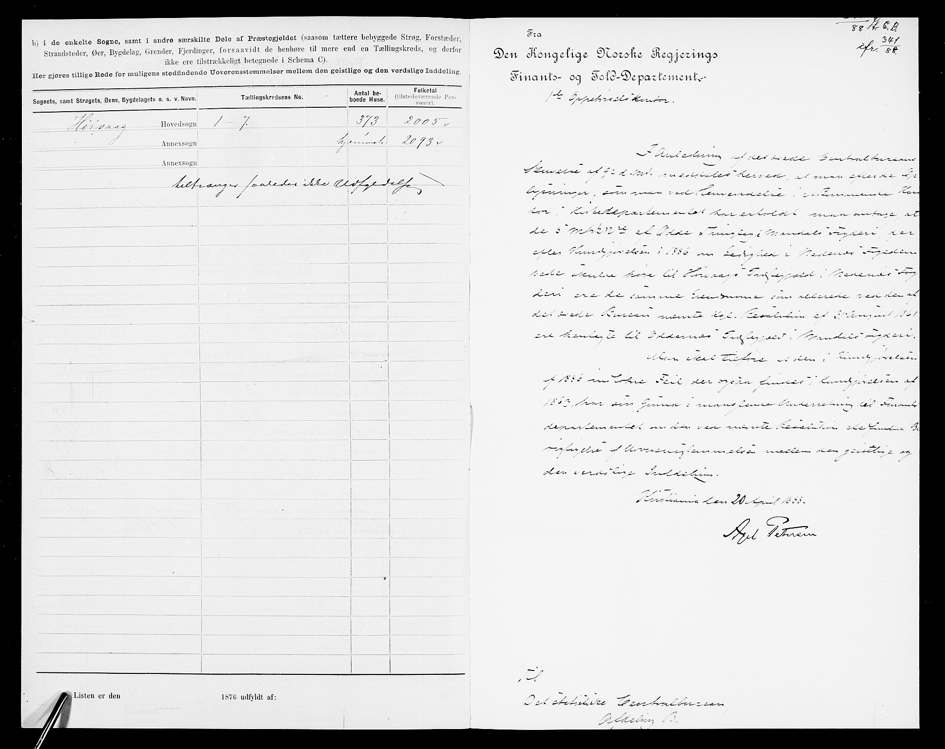 SAK, 1875 census for 0927P Høvåg, 1875, p. 3