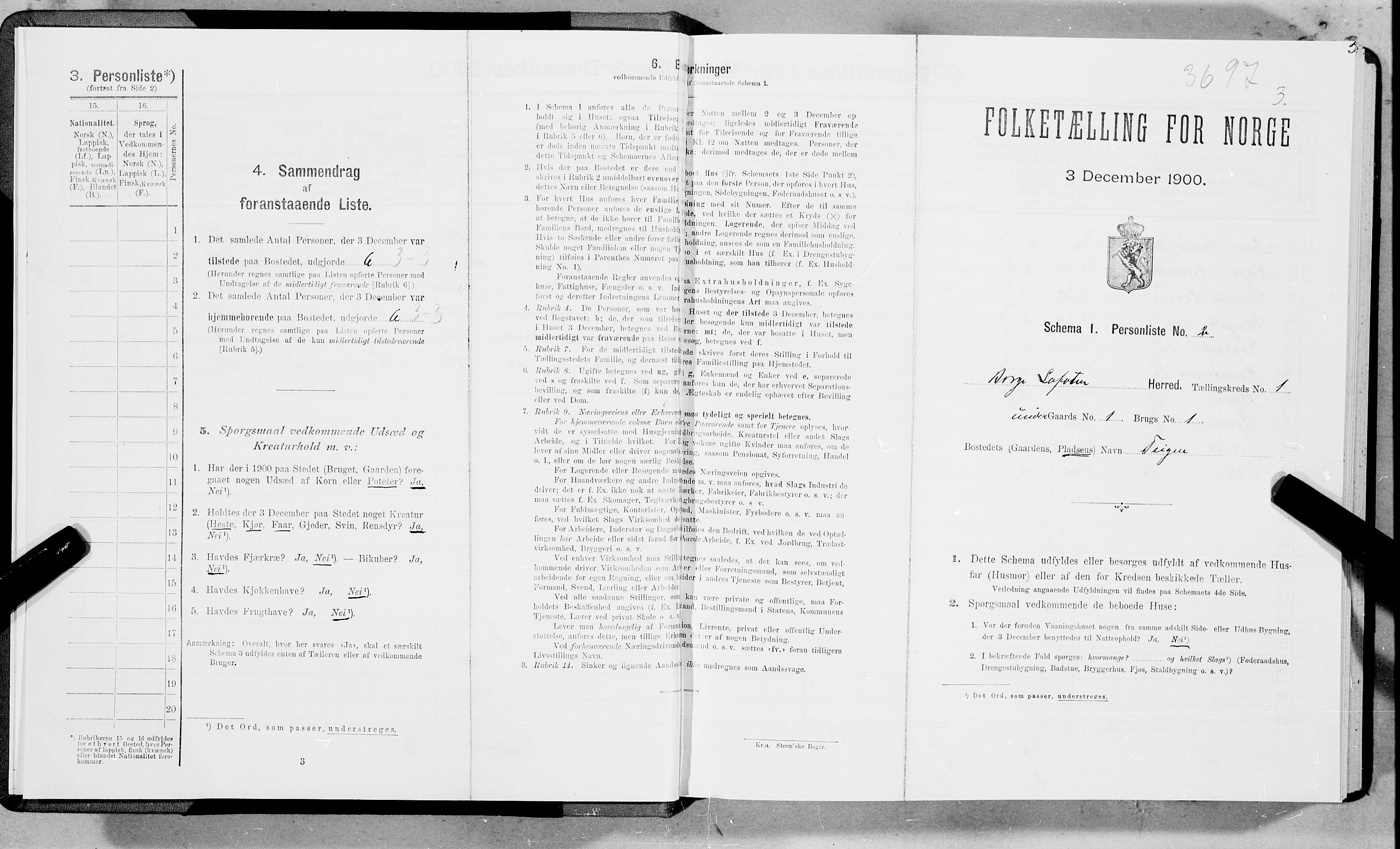 SAT, 1900 census for Borge, 1900, p. 32