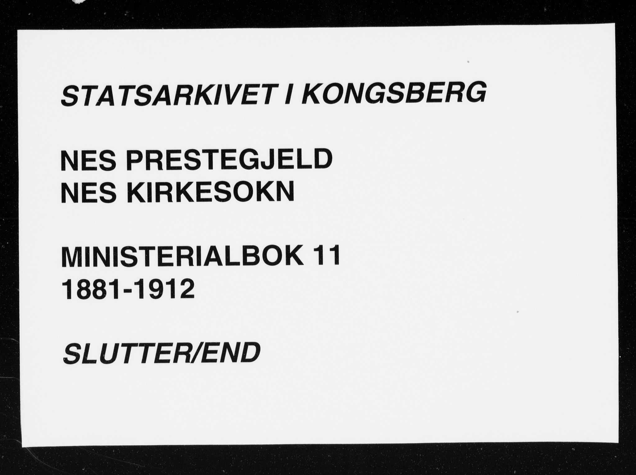 Nes kirkebøker, SAKO/A-236/F/Fa/L0011: Parish register (official) no. 11, 1881-1912