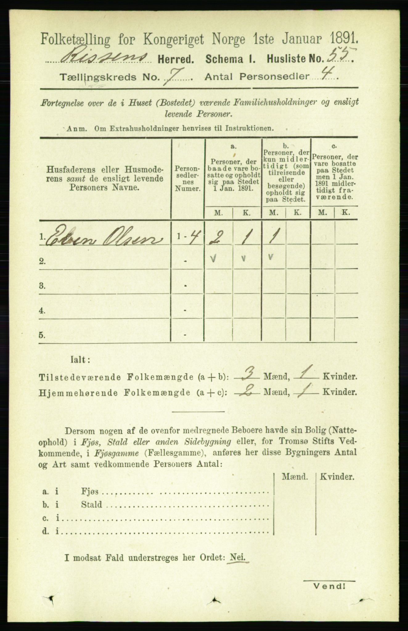 RA, 1891 census for 1624 Rissa, 1891, p. 3951