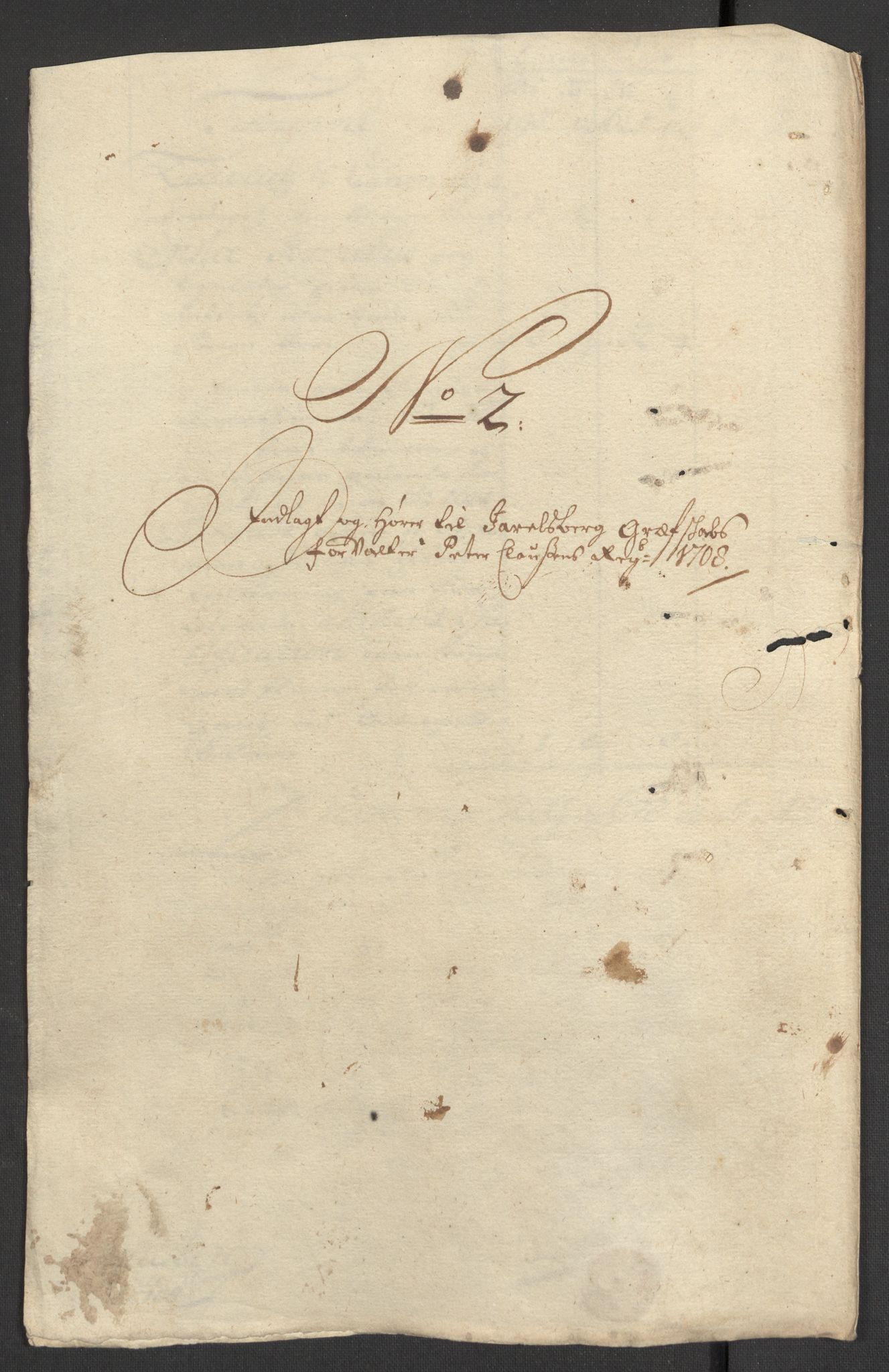 Rentekammeret inntil 1814, Reviderte regnskaper, Fogderegnskap, RA/EA-4092/R32/L1873: Fogderegnskap Jarlsberg grevskap, 1708, p. 129