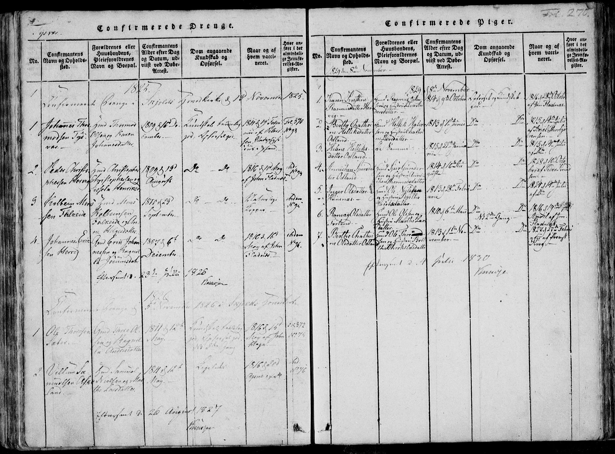 Skjold sokneprestkontor, SAST/A-101847/H/Ha/Haa/L0004: Parish register (official) no. A 4 /1, 1815-1830, p. 270