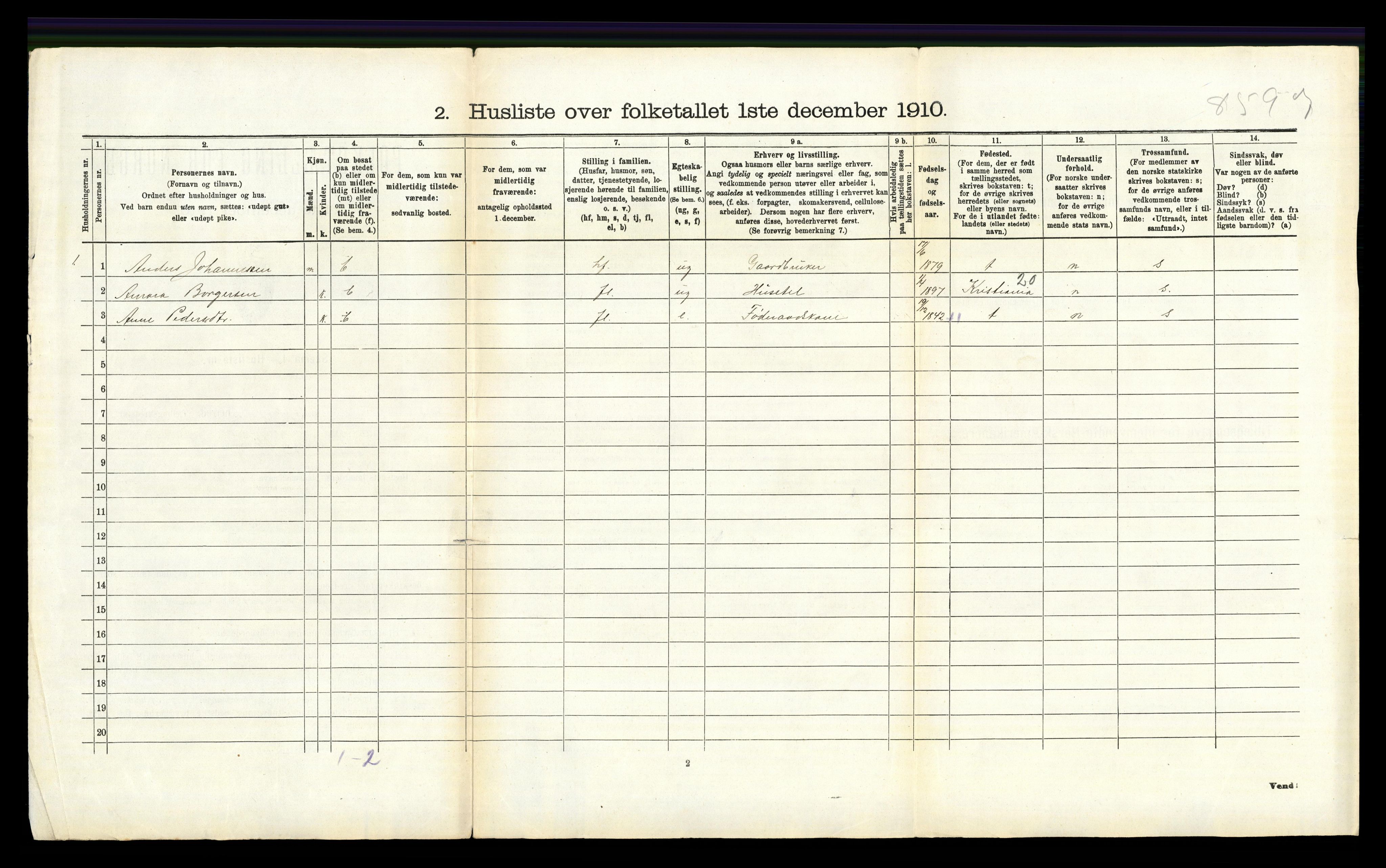 RA, 1910 census for Lesja, 1910, p. 412