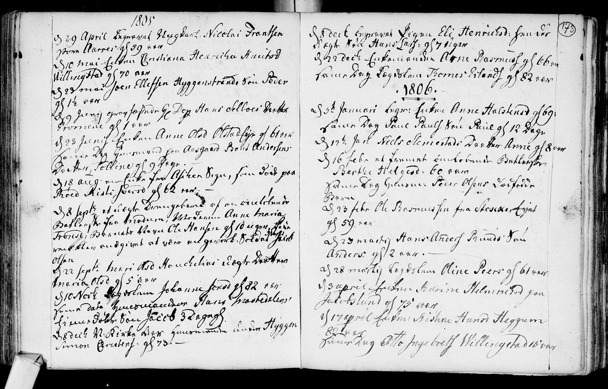 Røyken kirkebøker, SAKO/A-241/F/Fa/L0003: Parish register (official) no. 3, 1782-1813, p. 173