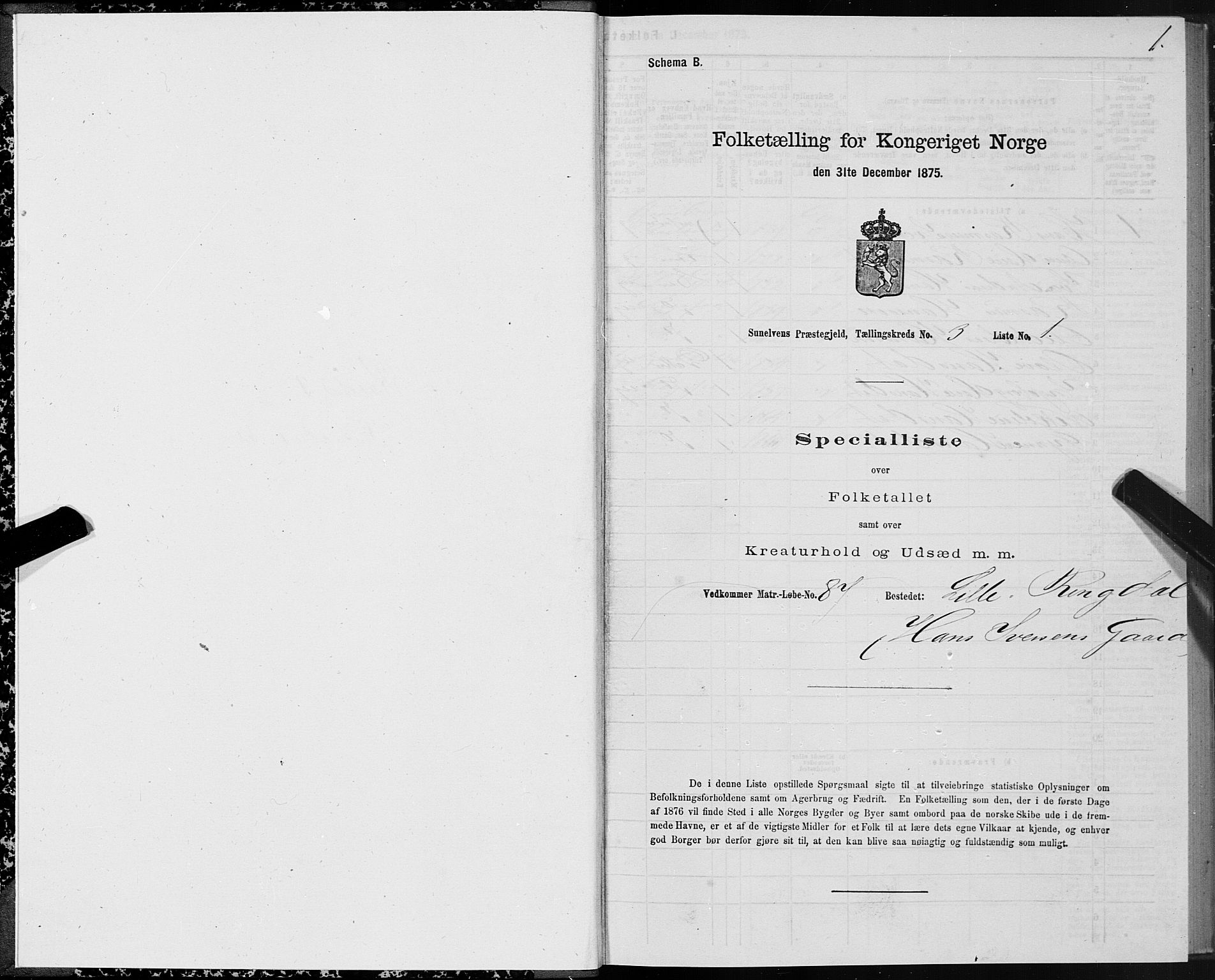 SAT, 1875 census for 1523P Sunnylven, 1875, p. 2001