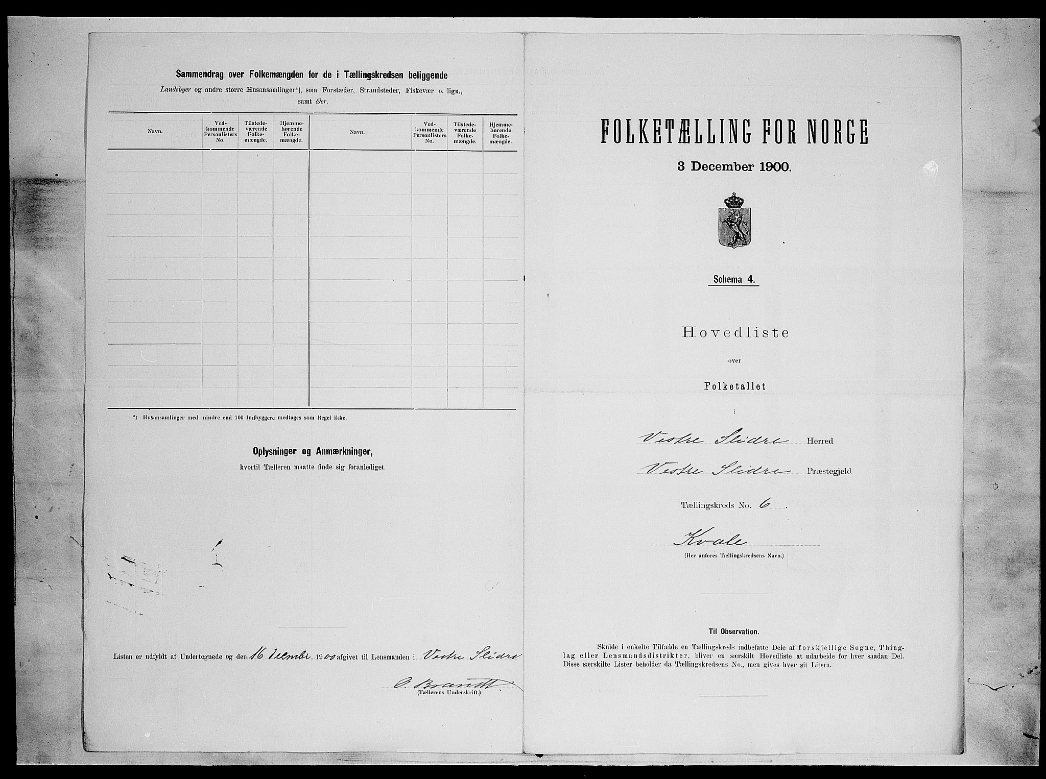 SAH, 1900 census for Vestre Slidre, 1900, p. 31