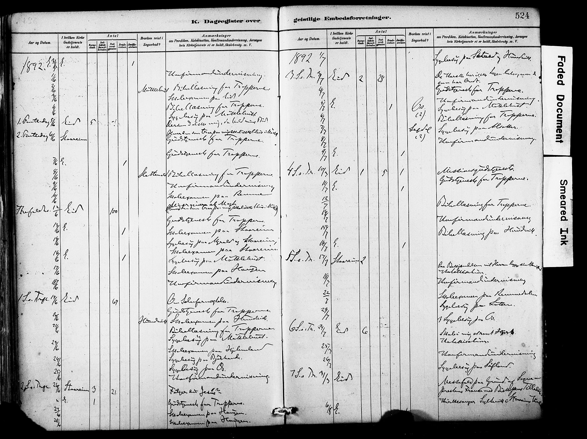 Eid sokneprestembete, AV/SAB-A-82301/H/Haa/Haab/L0001: Parish register (official) no. B 1, 1879-1906, p. 525