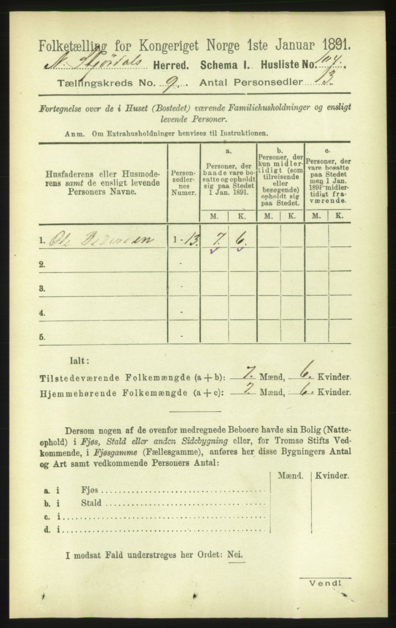 RA, 1891 census for 1714 Nedre Stjørdal, 1891, p. 4836