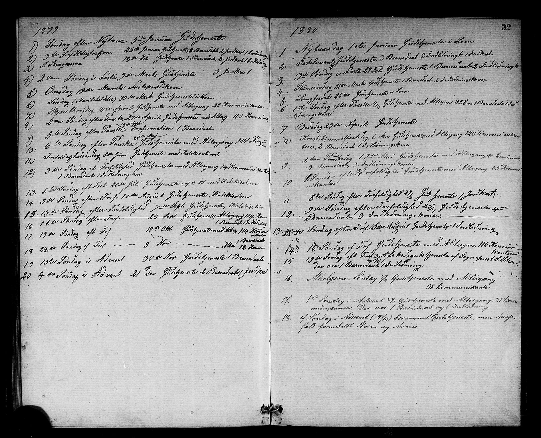 Stryn Sokneprestembete, SAB/A-82501: Parish register (copy) no. B 2, 1877-1881, p. 32