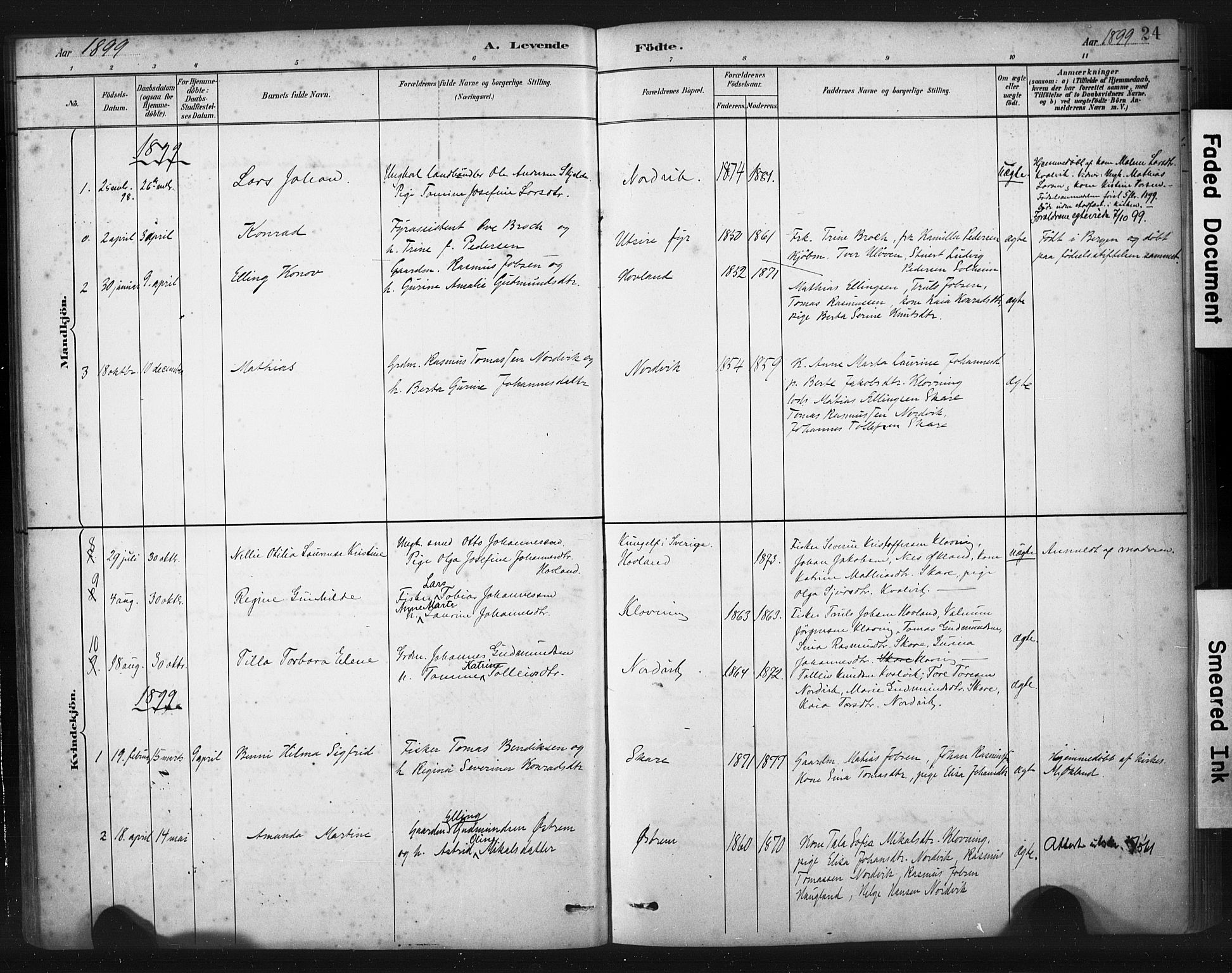 Torvastad sokneprestkontor, AV/SAST-A -101857/H/Ha/Haa/L0016: Parish register (official) no. A 15, 1883-1903, p. 24