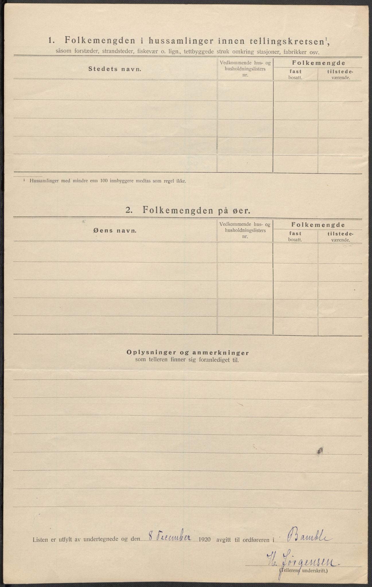 SAKO, 1920 census for Bamble, 1920, p. 34