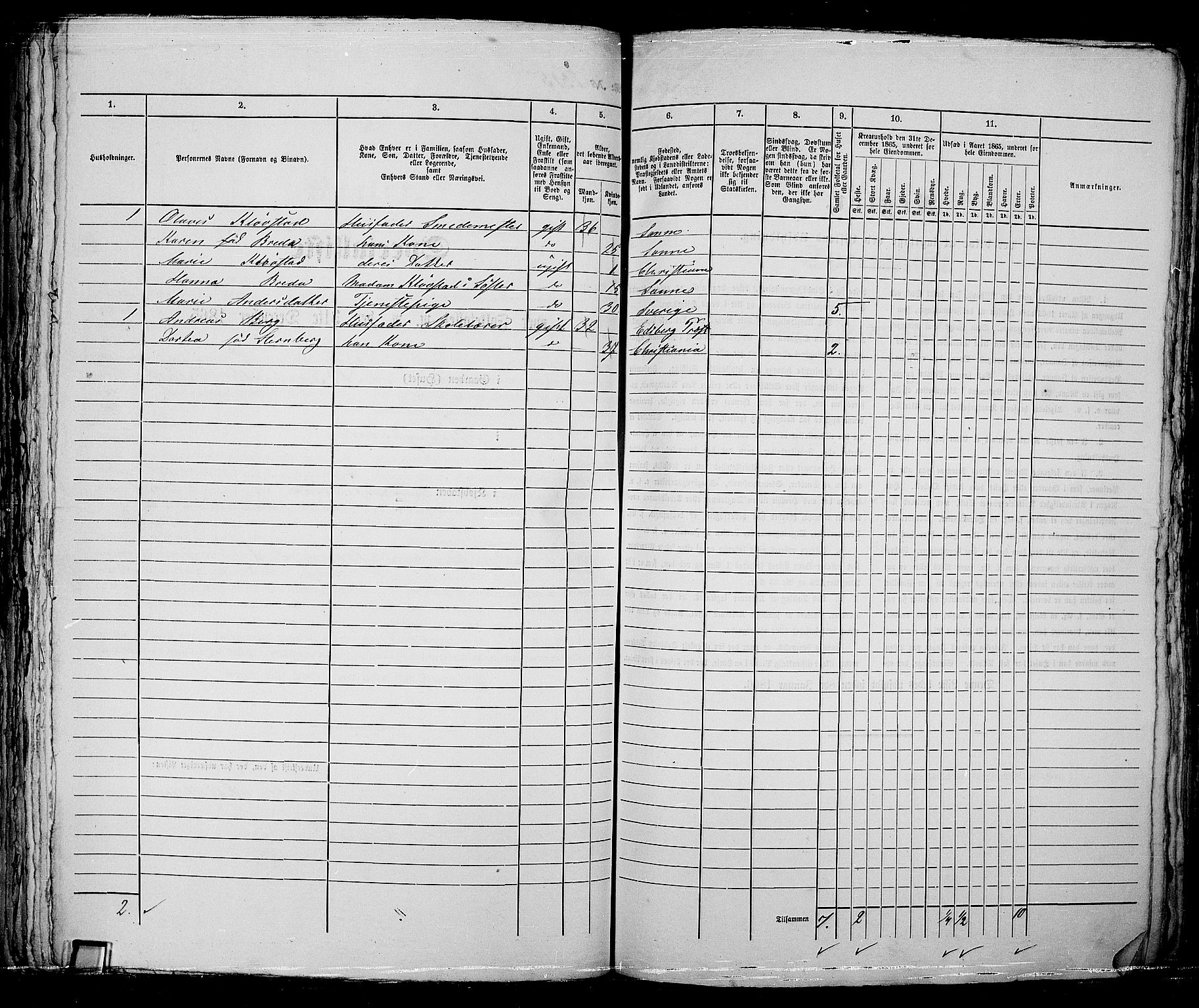 RA, 1865 census for Kristiania, 1865, p. 5159