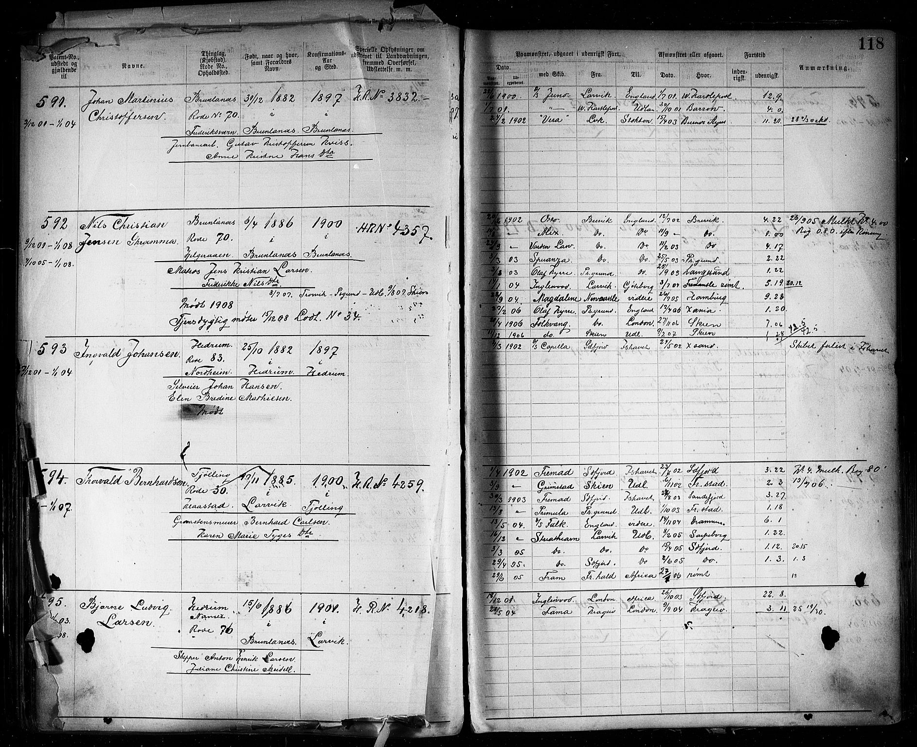 Larvik innrulleringskontor, AV/SAKO-A-787/F/Fb/L0002: Annotasjonsrulle, 1897-1917, p. 121