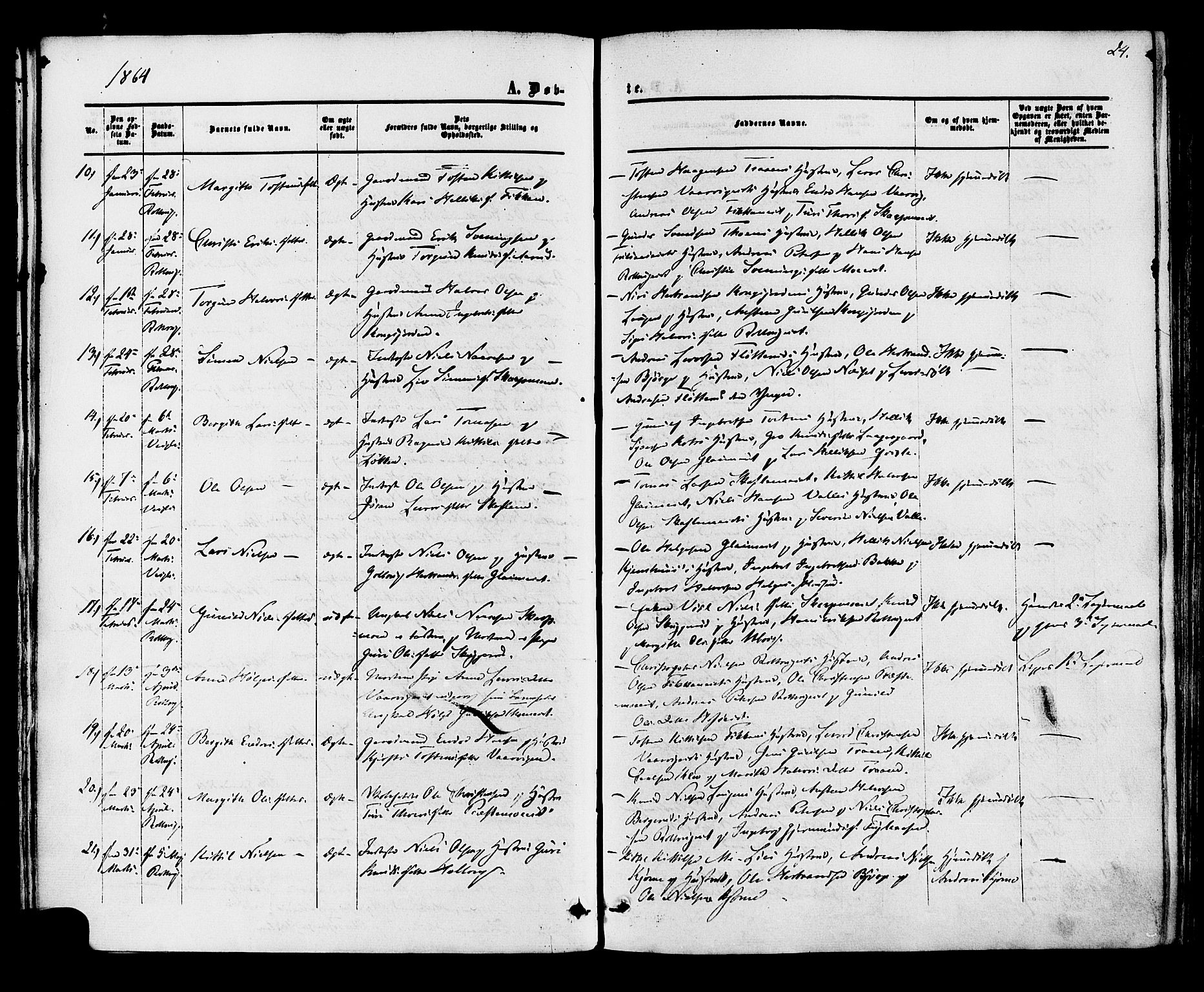 Rollag kirkebøker, SAKO/A-240/F/Fa/L0009: Parish register (official) no. I 9, 1860-1874, p. 24