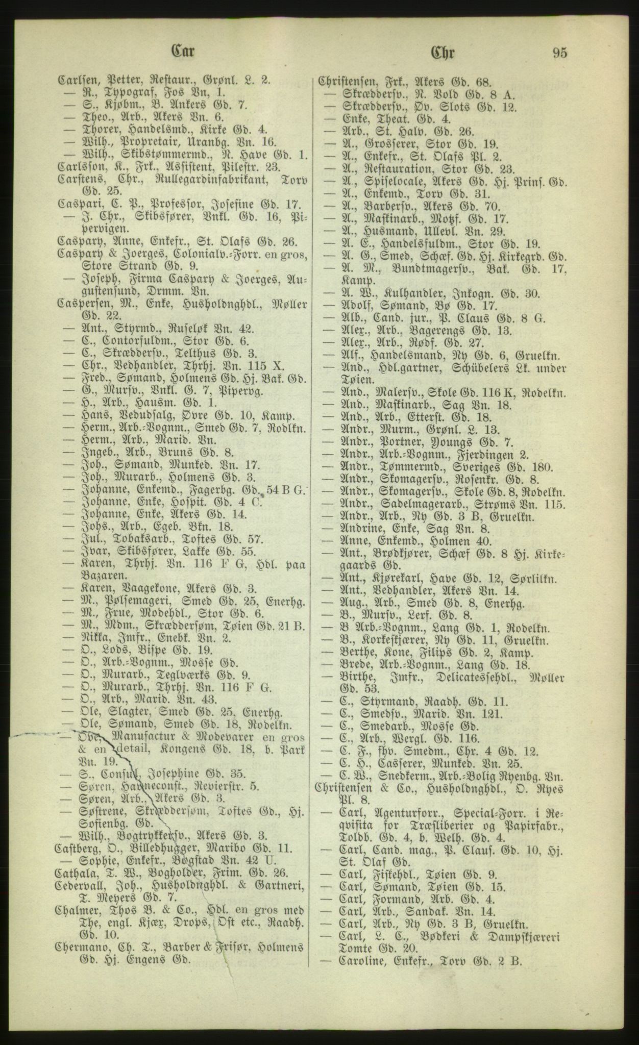 Kristiania/Oslo adressebok, PUBL/-, 1880, p. 95