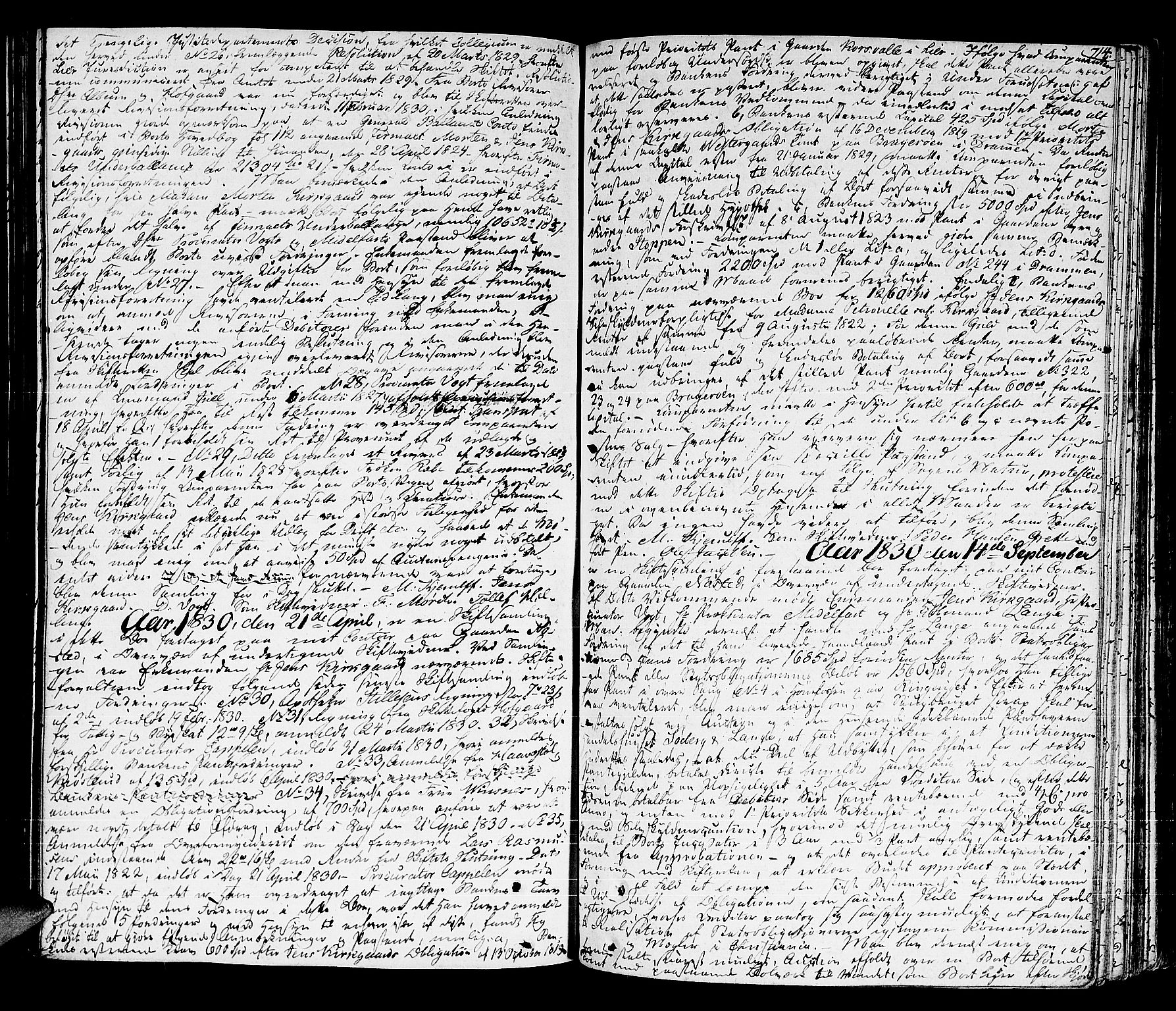 Lier, Røyken og Hurum sorenskriveri, AV/SAKO-A-89/H/Hc/L0010a: Skifteprotokoll, 1813-1835, p. 713b-714a