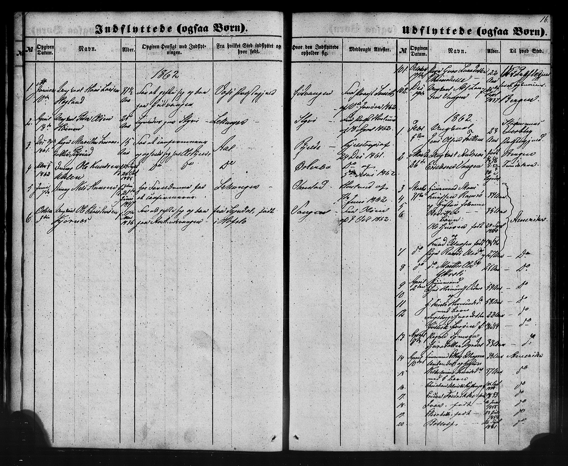 Aurland sokneprestembete, SAB/A-99937/H/Ha/Haa/L0012: Parish register (official) no. A 12, 1858-1879, p. 16