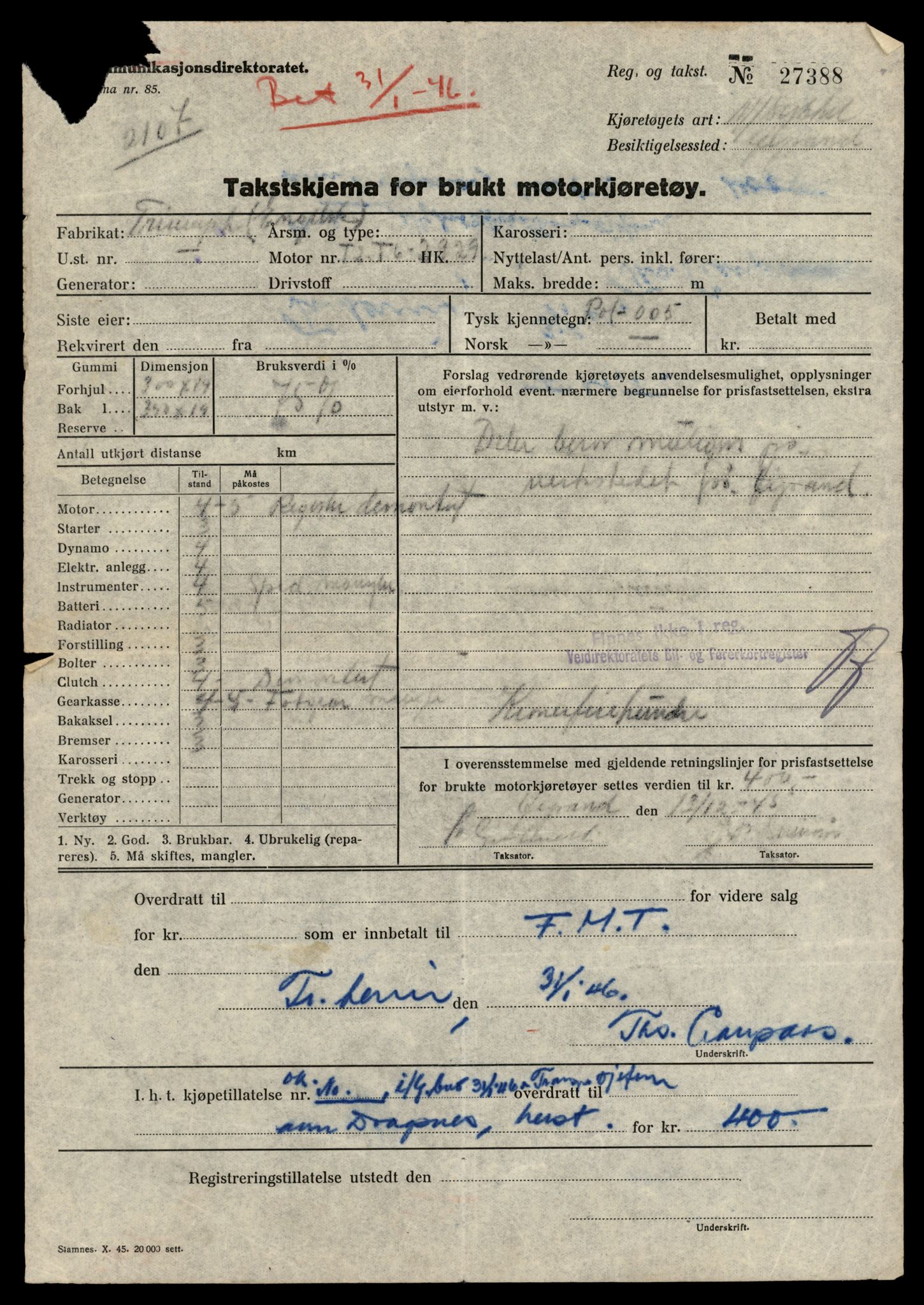 Møre og Romsdal vegkontor - Ålesund trafikkstasjon, AV/SAT-A-4099/F/Fe/L0037: Registreringskort for kjøretøy T 13031 - T 13179, 1927-1998, p. 367