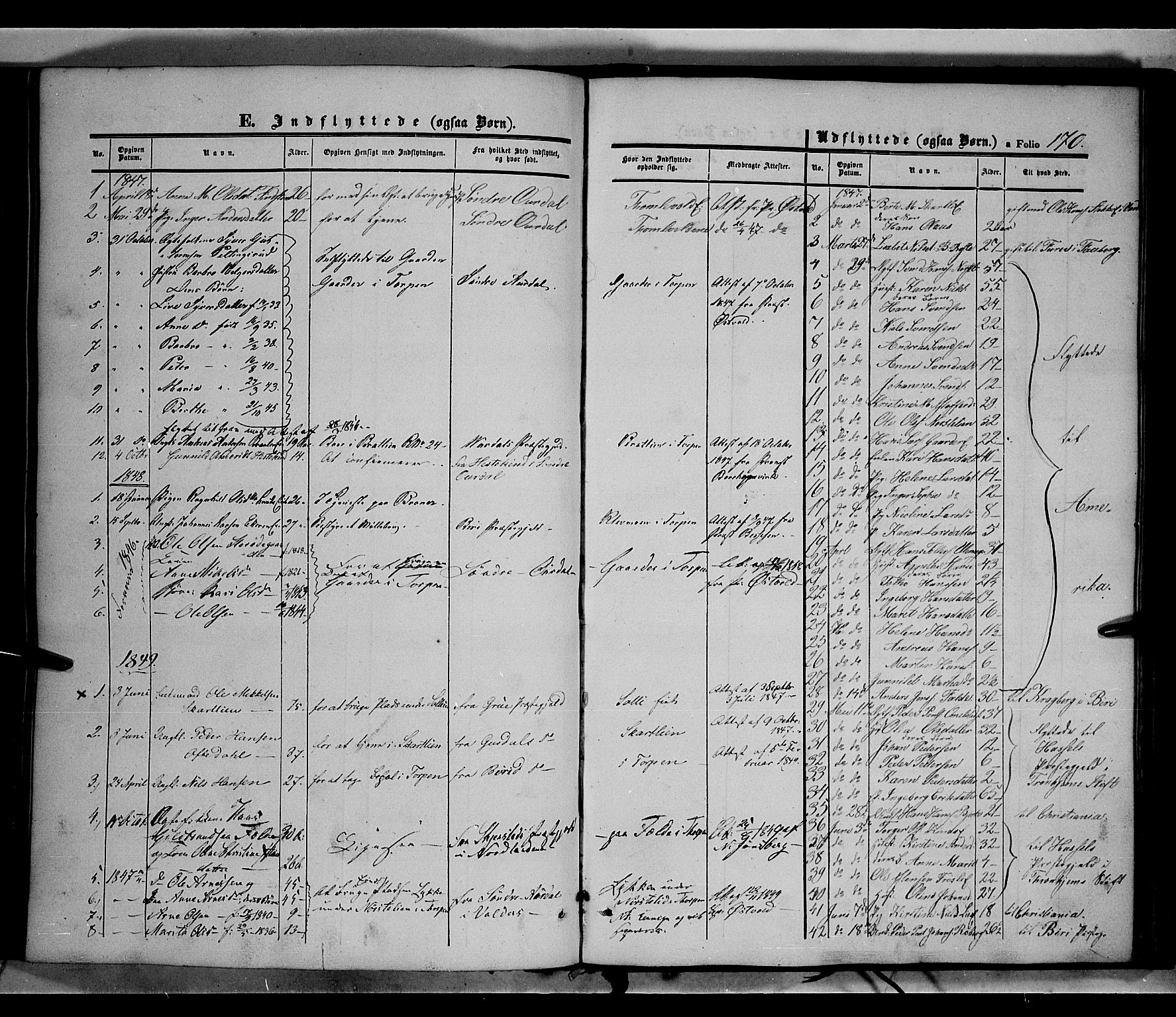 Land prestekontor, SAH/PREST-120/H/Ha/Haa/L0010: Parish register (official) no. 10, 1847-1859, p. 170