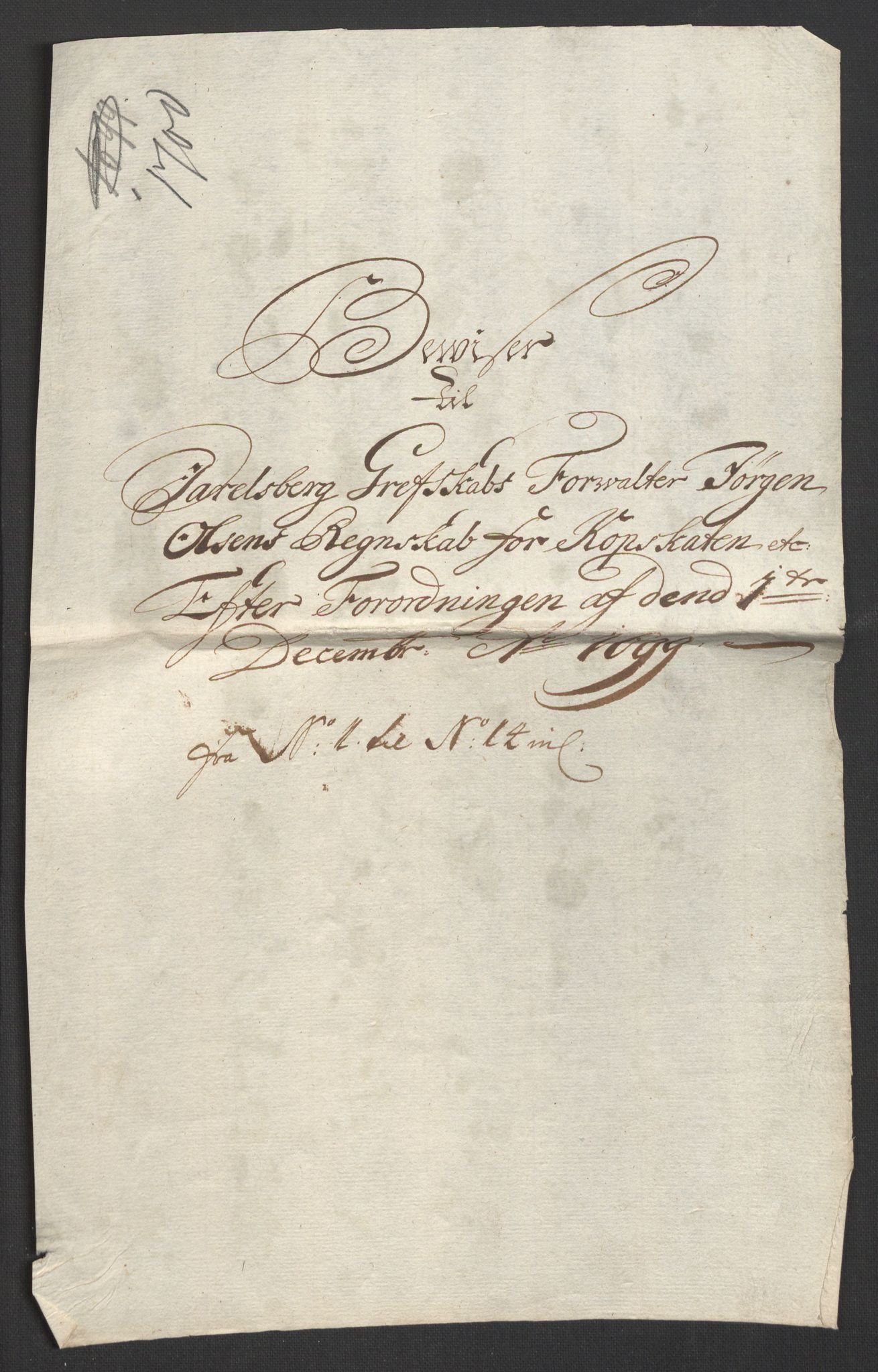 Rentekammeret inntil 1814, Reviderte regnskaper, Fogderegnskap, AV/RA-EA-4092/R32/L1869: Fogderegnskap Jarlsberg grevskap, 1700-1701, p. 125