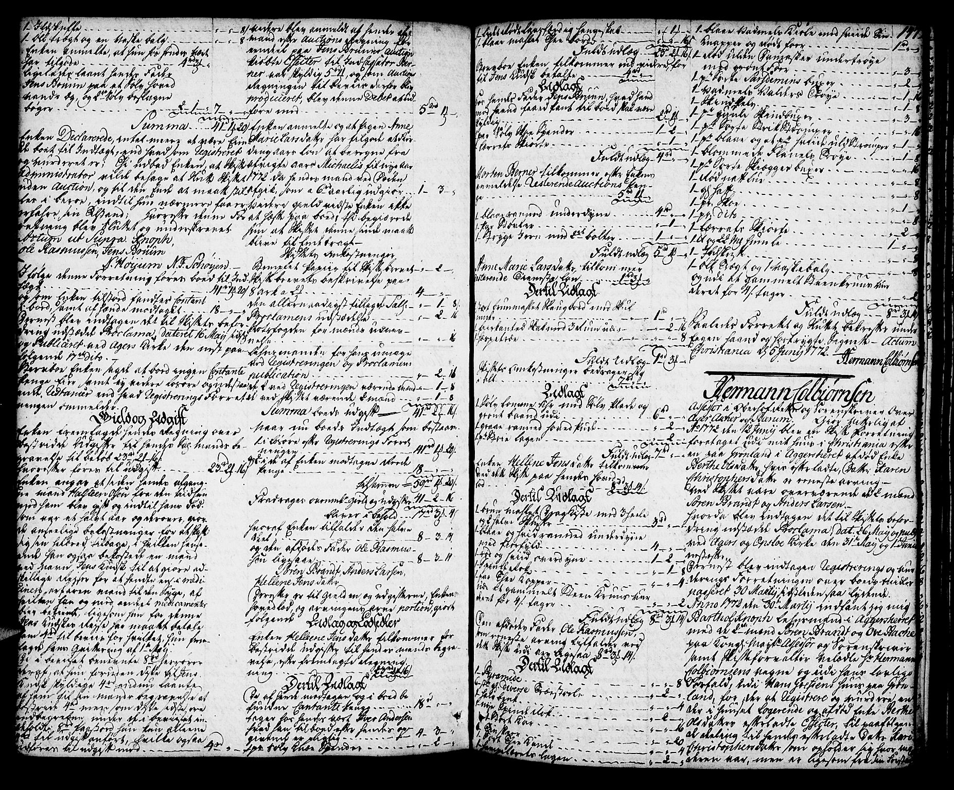 Aker sorenskriveri, AV/SAO-A-10895/H/Hb/L0013a: Skifteprotokoll, 1770-1780, p. 146b-147a