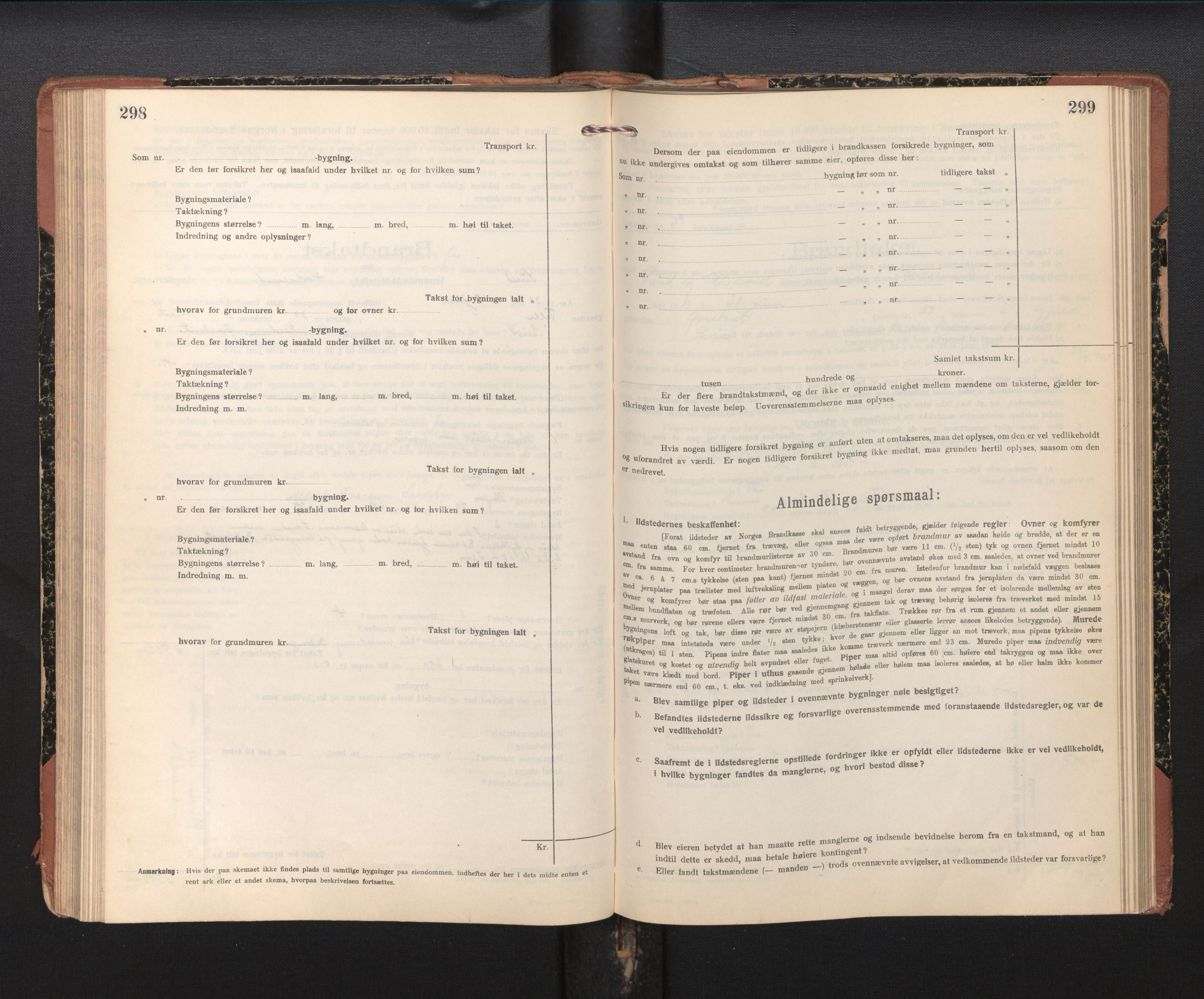 Lensmannen i Sund og Austevoll, AV/SAB-A-35201/0012/L0004: Branntakstprotokoll, skjematakst, 1917-1949, p. 298-299