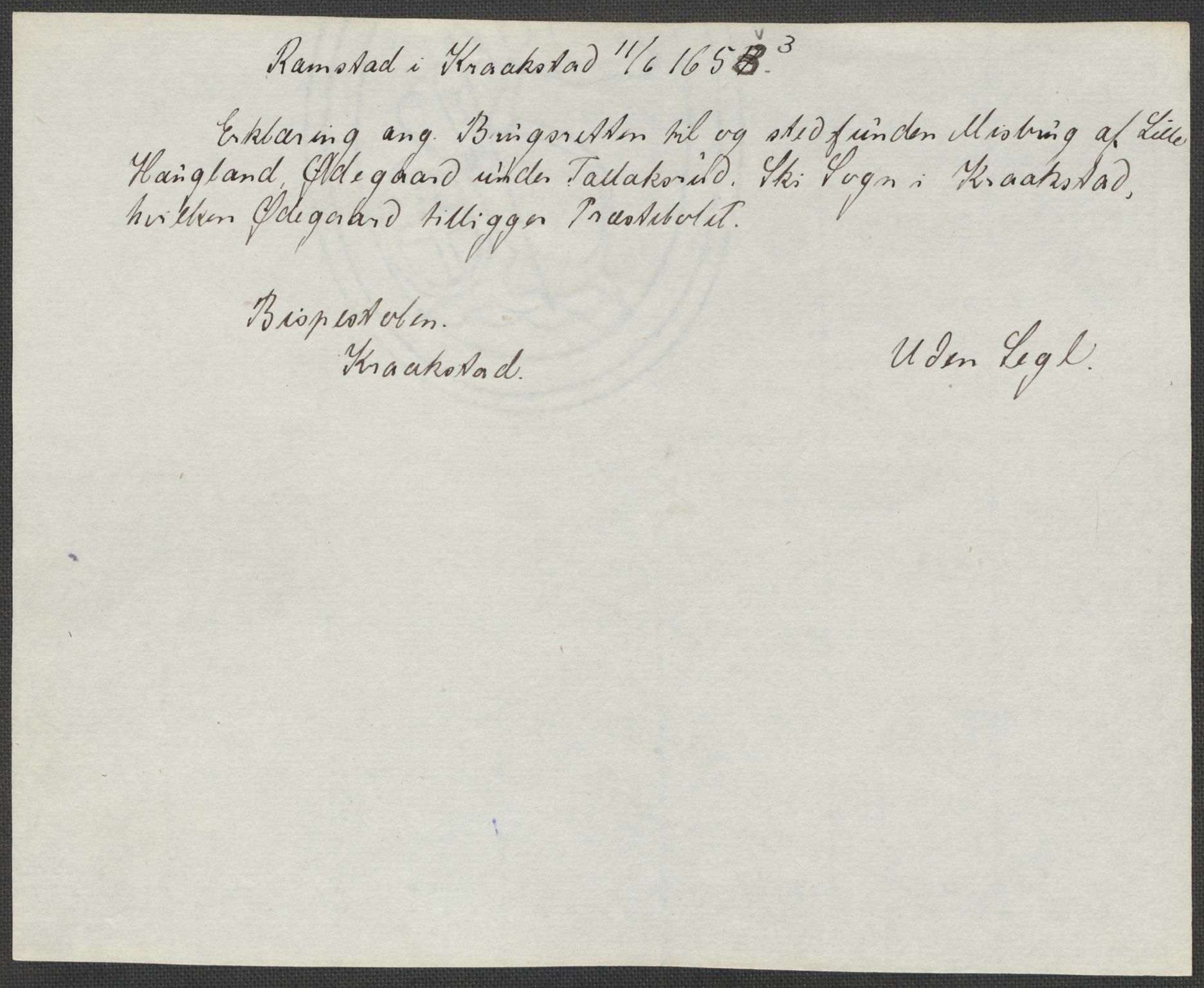 Riksarkivets diplomsamling, AV/RA-EA-5965/F15/L0007: Prestearkiv - Akershus, 1573-1693, p. 129