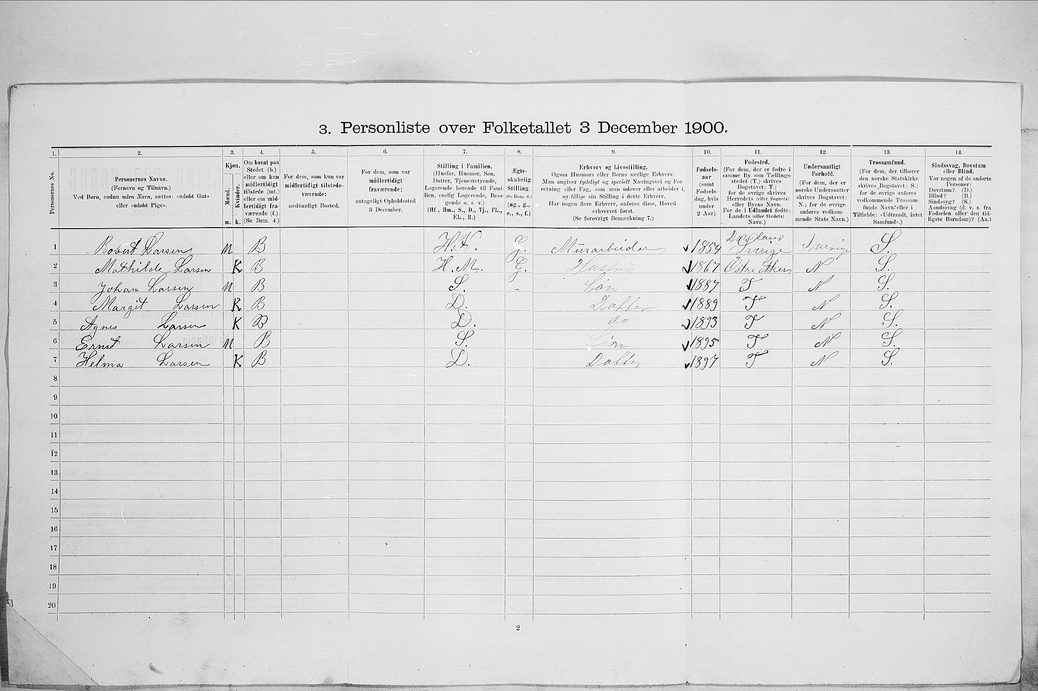 SAO, 1900 census for Kristiania, 1900, p. 62458