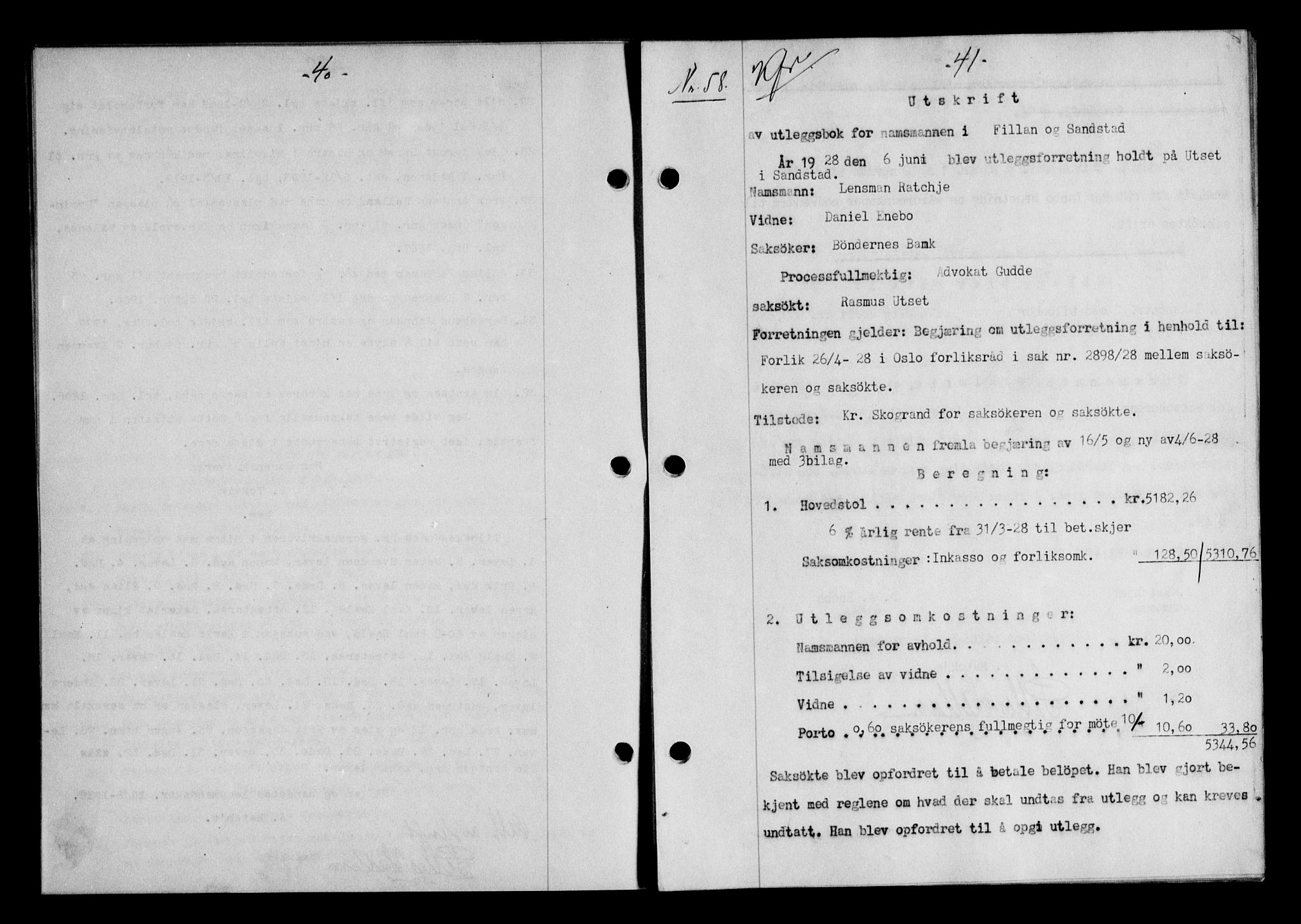 Hitra sorenskriveri, AV/SAT-A-0018/2/2C/2Ca/L0010: Mortgage book no. 10, 1928-1929, p. 40-41