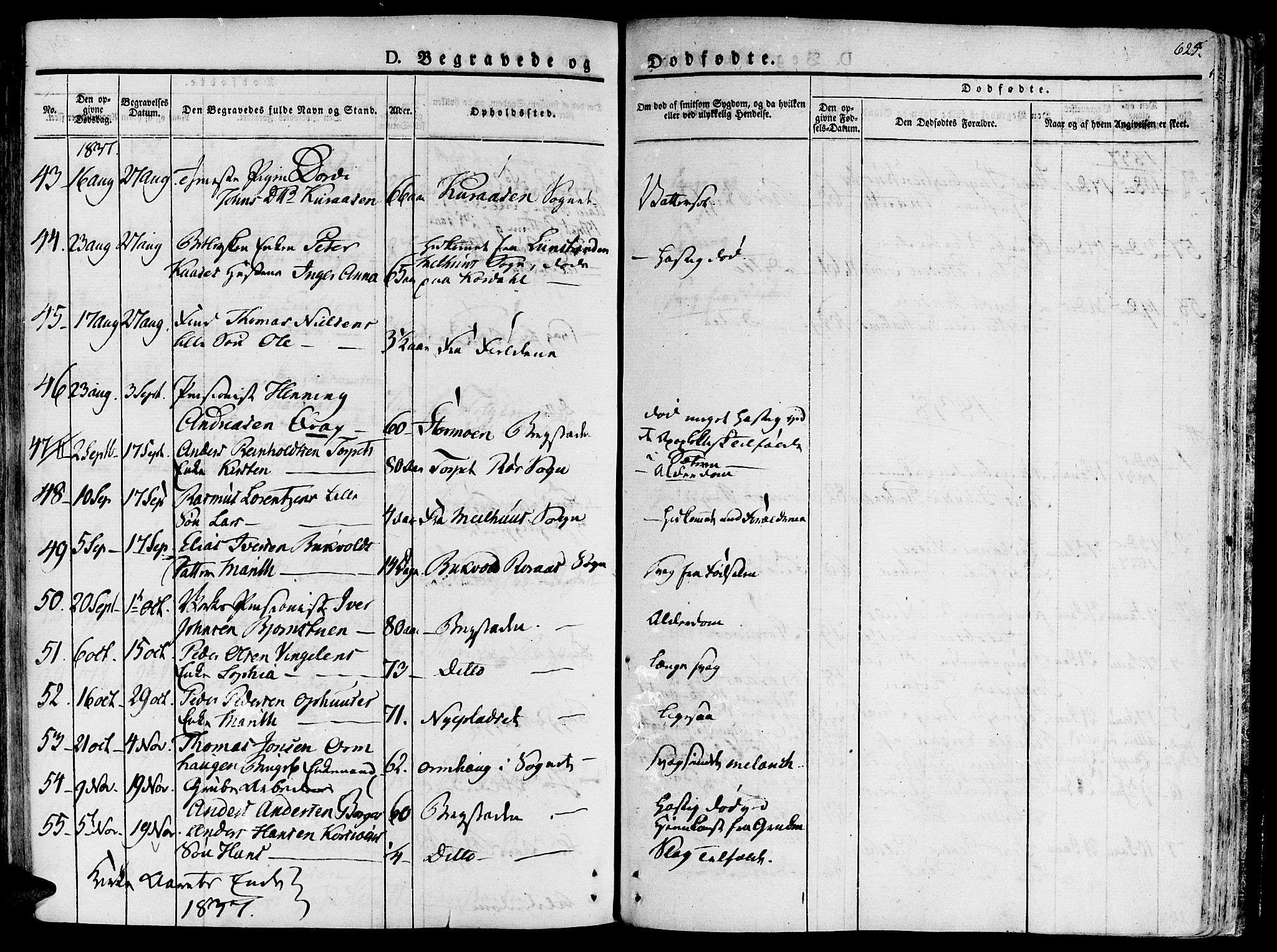 Ministerialprotokoller, klokkerbøker og fødselsregistre - Sør-Trøndelag, SAT/A-1456/681/L0930: Parish register (official) no. 681A08, 1829-1844, p. 625