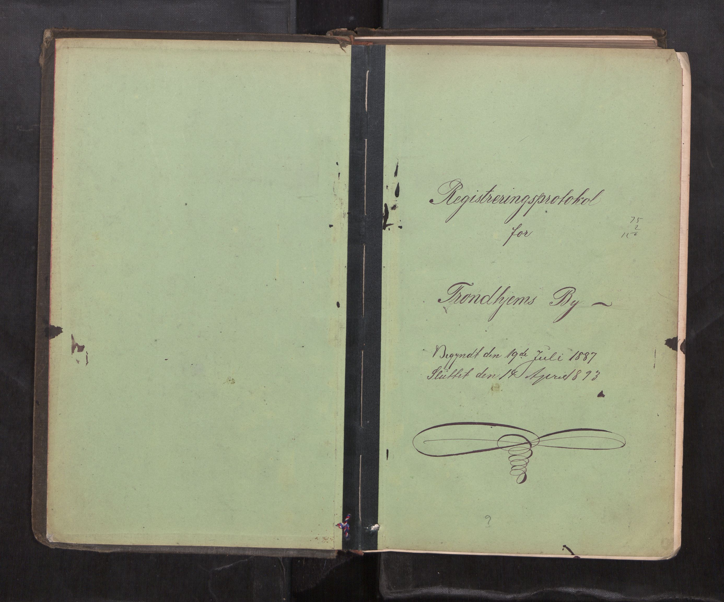 Trondheim byfogd, AV/SAT-A-0003/1/3/3C/L0013: Skifteregistreringsprotokoll - 19/7-14/8. (u/ register), 1887-1893