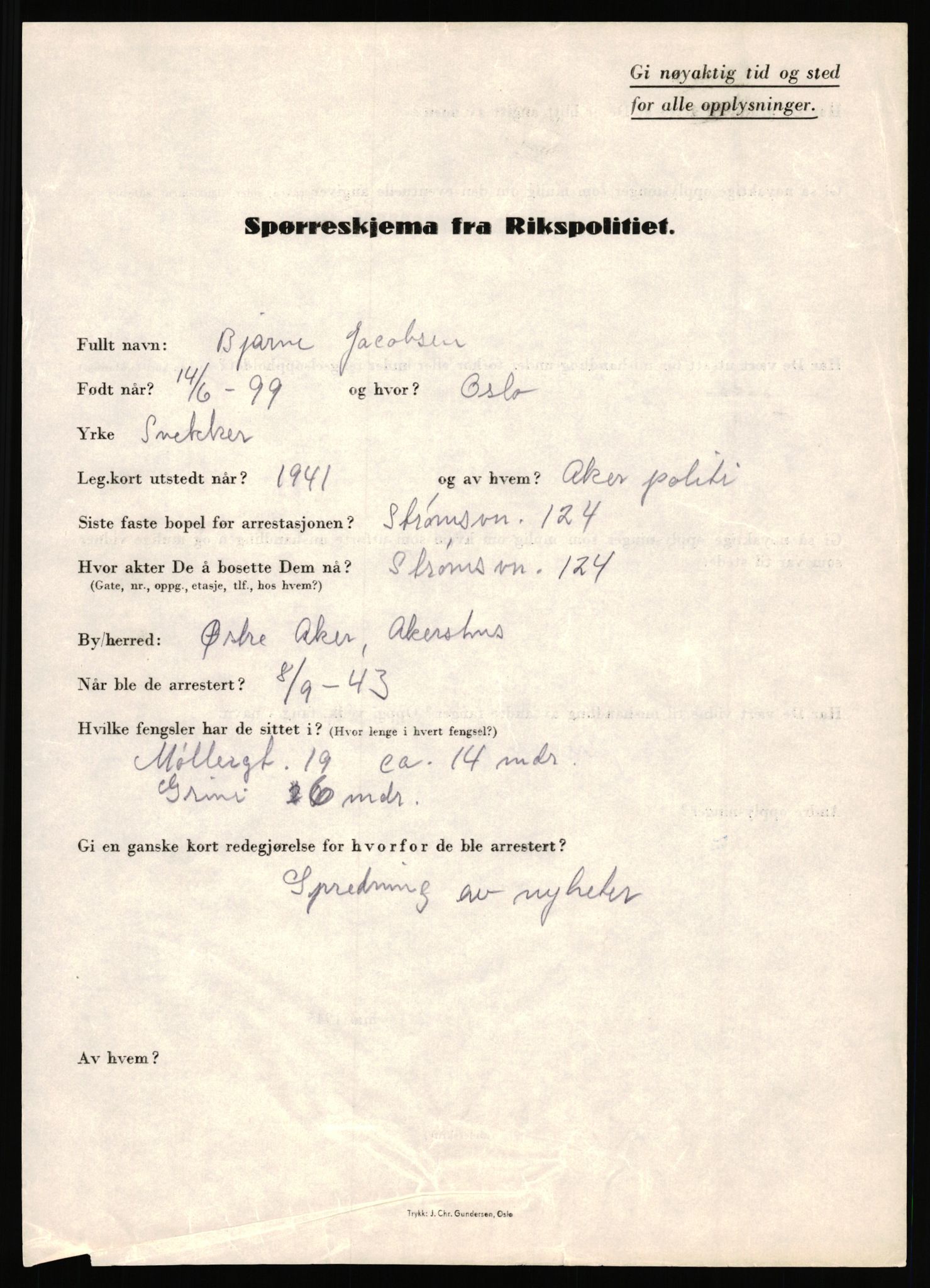 Rikspolitisjefen, AV/RA-S-1560/L/L0008: Jaffe, Bernhard - Karset, Helge Hafsahl, 1940-1945, p. 17