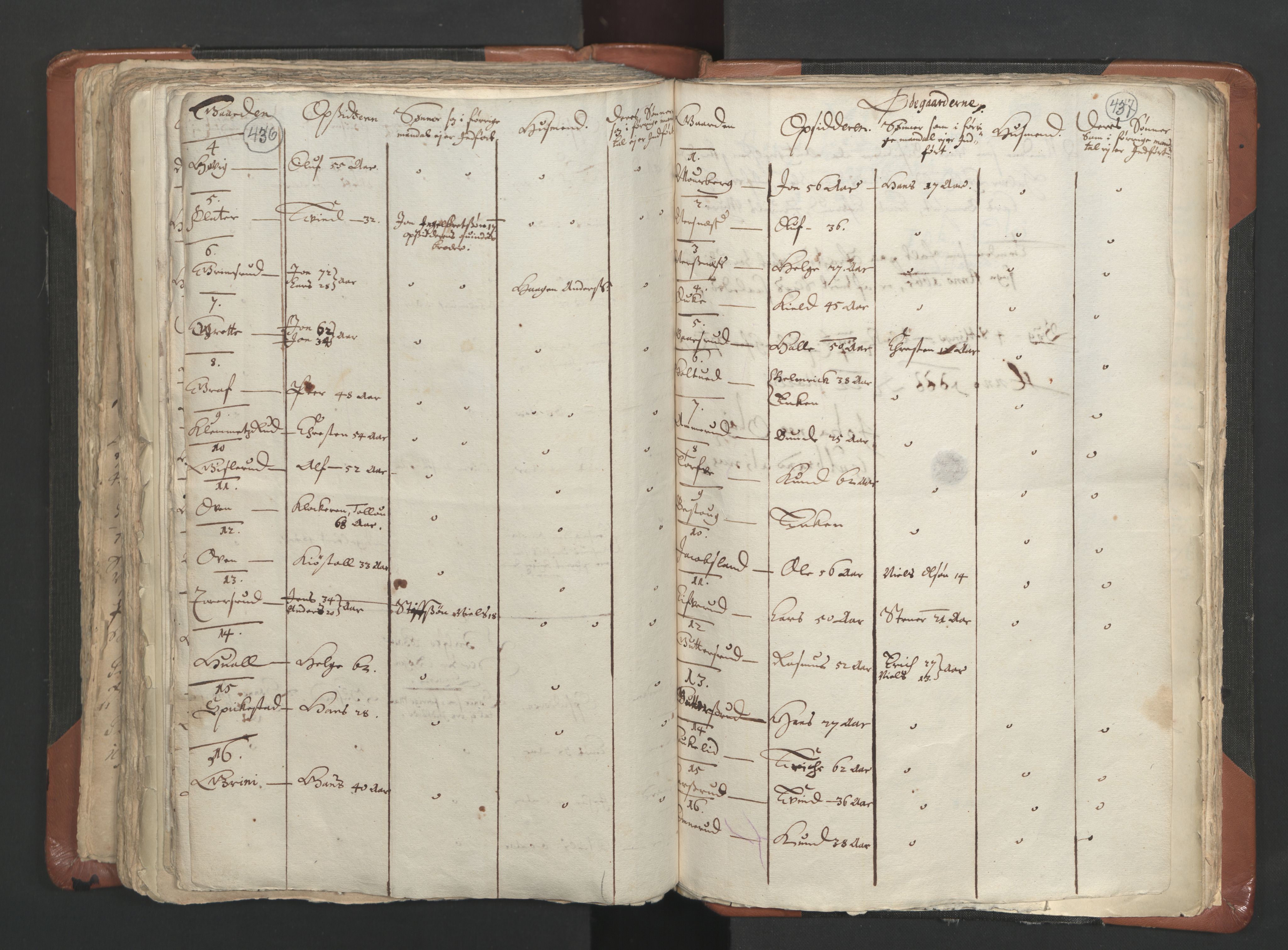 RA, Vicar's Census 1664-1666, no. 9: Bragernes deanery, 1664-1666, p. 436-437
