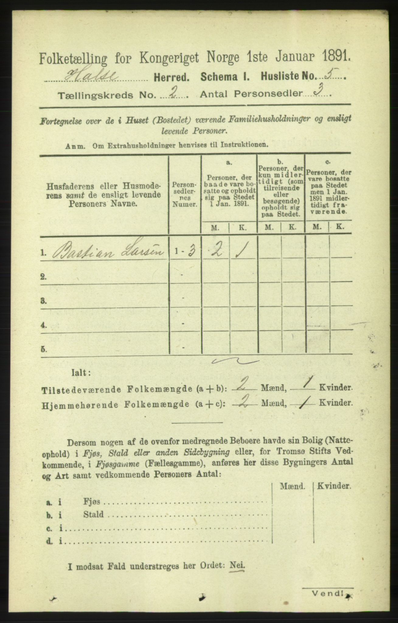 RA, 1891 census for 1571 Halsa, 1891, p. 219