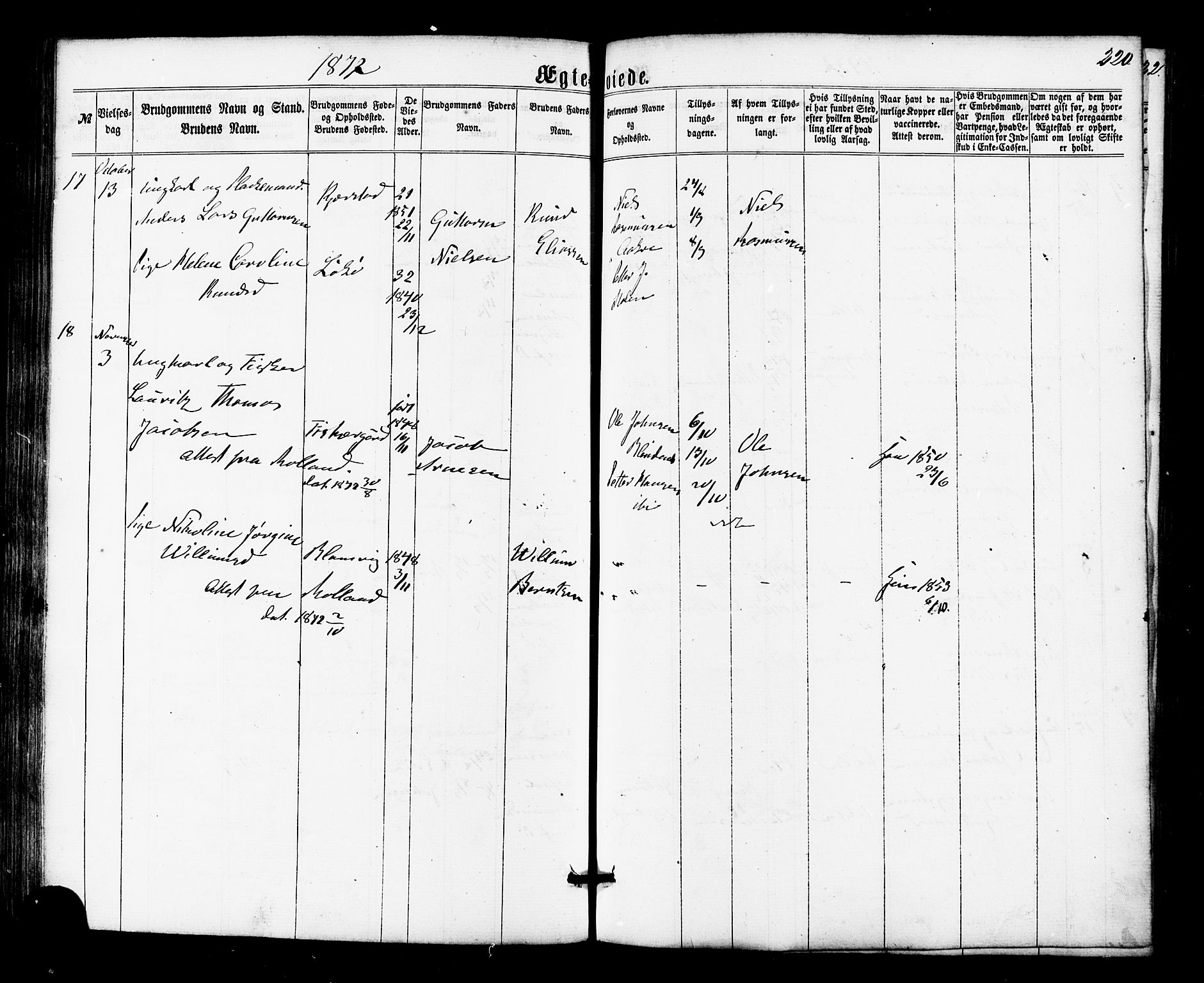 Ministerialprotokoller, klokkerbøker og fødselsregistre - Møre og Romsdal, AV/SAT-A-1454/536/L0498: Parish register (official) no. 536A07, 1862-1875, p. 220