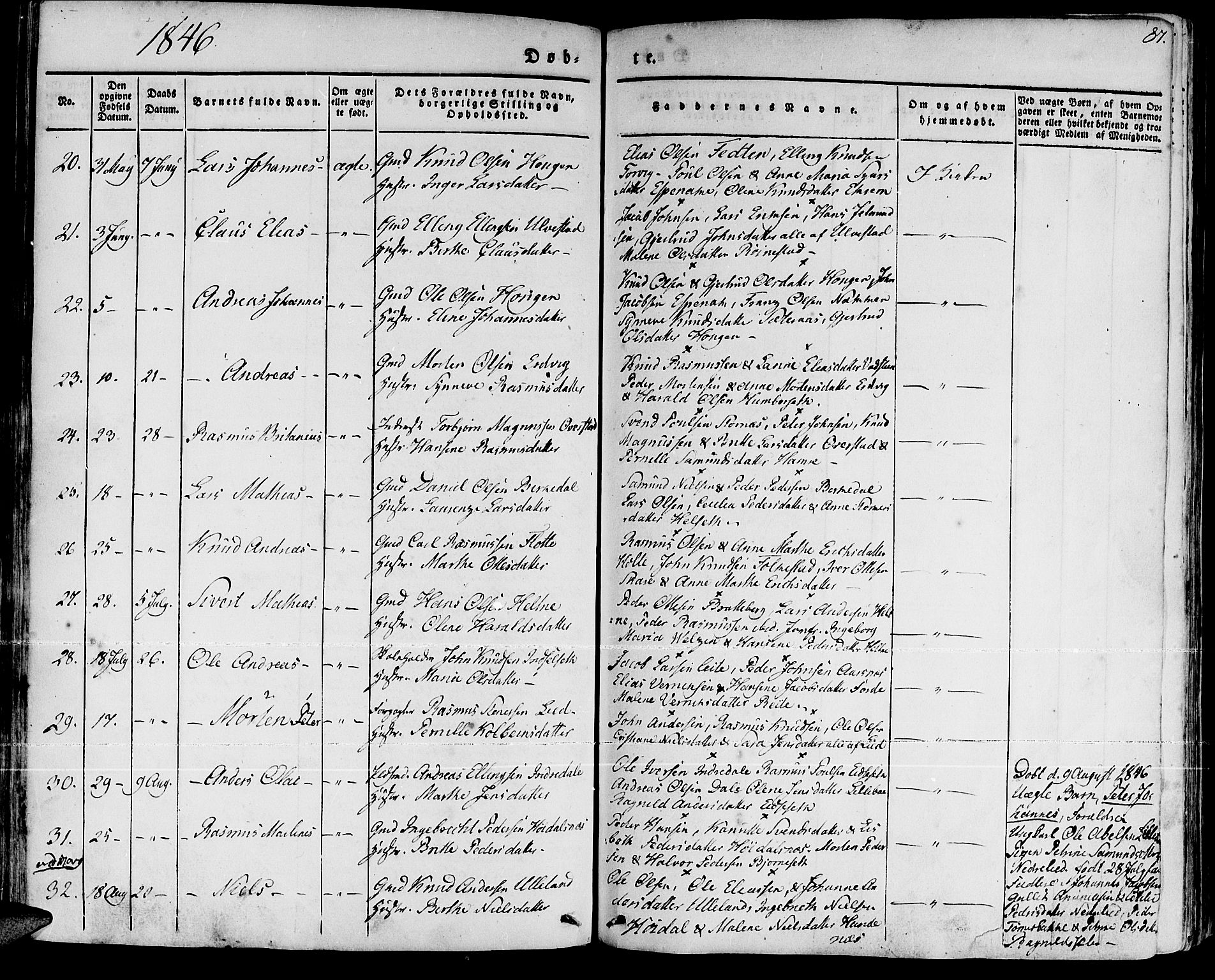 Ministerialprotokoller, klokkerbøker og fødselsregistre - Møre og Romsdal, AV/SAT-A-1454/511/L0139: Parish register (official) no. 511A06, 1831-1850, p. 87