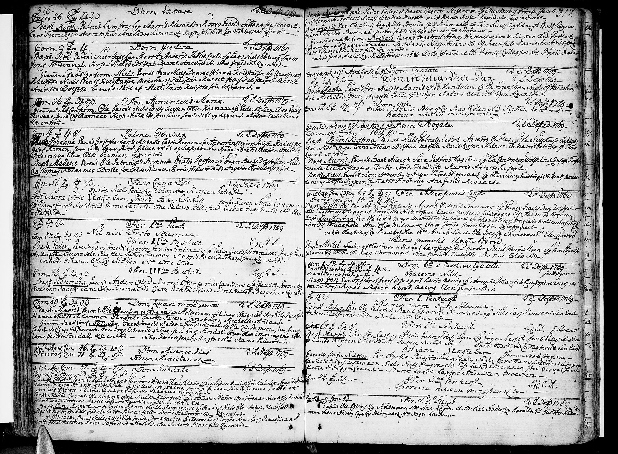 Ministerialprotokoller, klokkerbøker og fødselsregistre - Nordland, SAT/A-1459/820/L0285: Parish register (official) no. 820A06, 1753-1778, p. 316-317