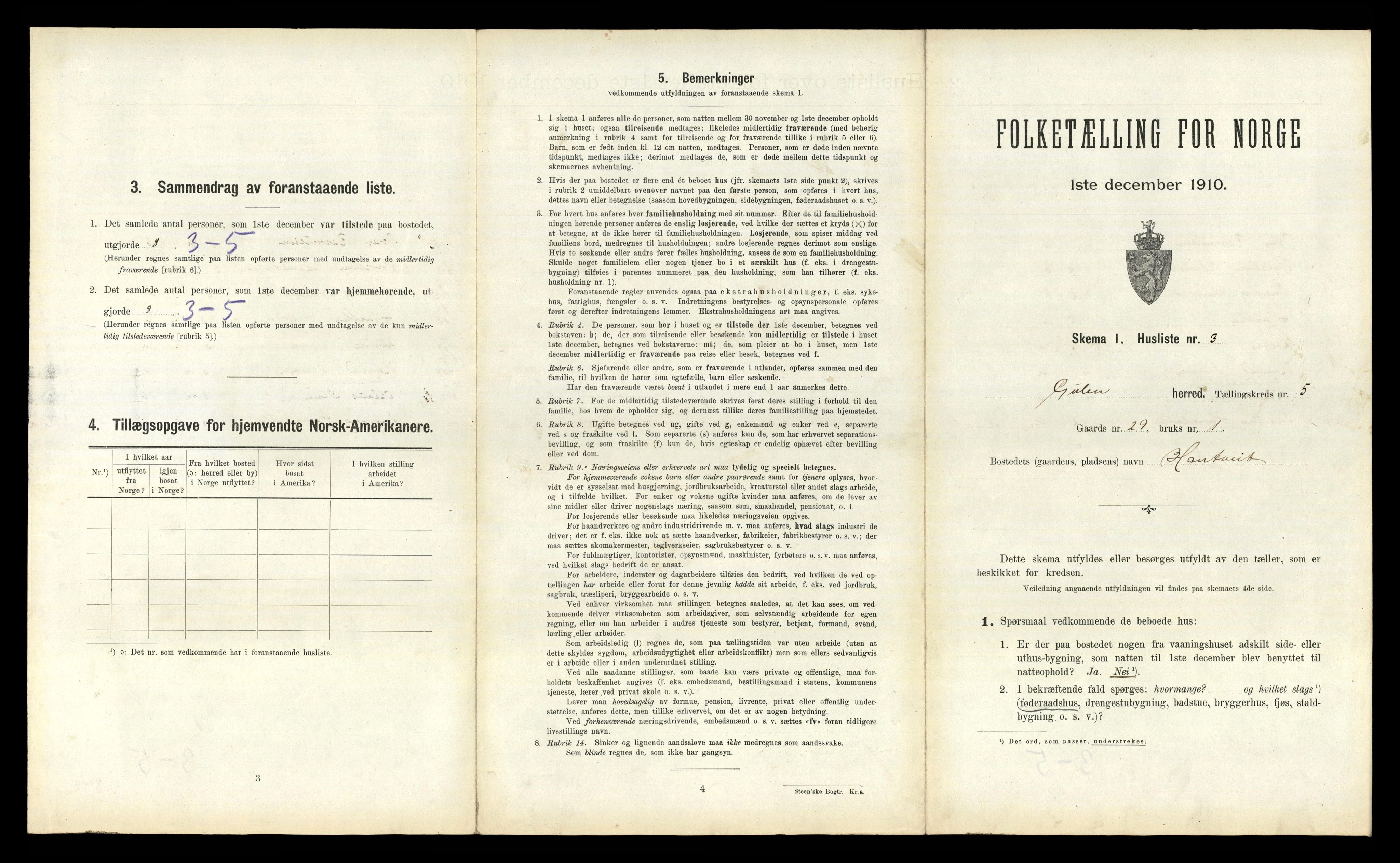 RA, 1910 census for Gulen, 1910, p. 400