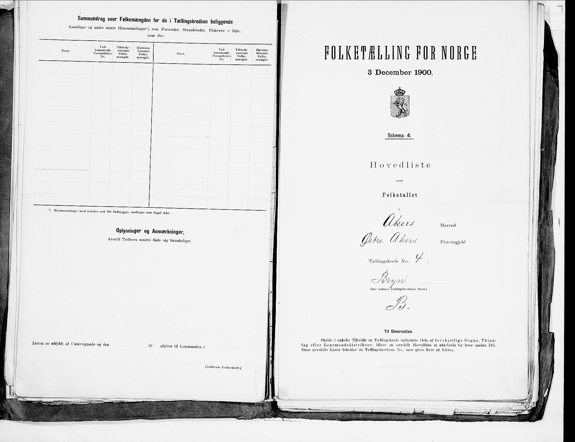 SAO, 1900 census for Aker, 1900, p. 19